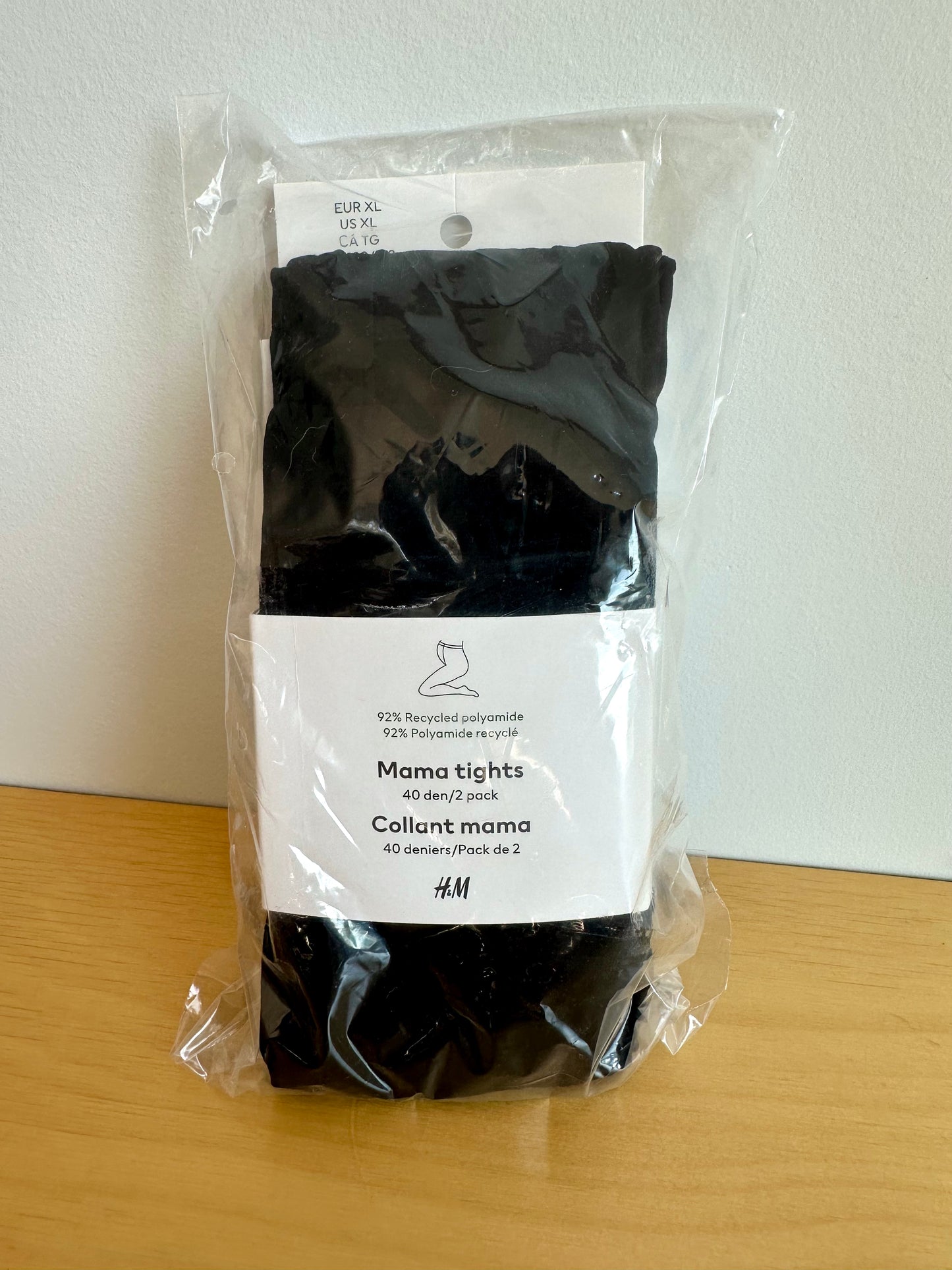 H&M Black Maternity Tights 2 Pack (In Package) / XL
