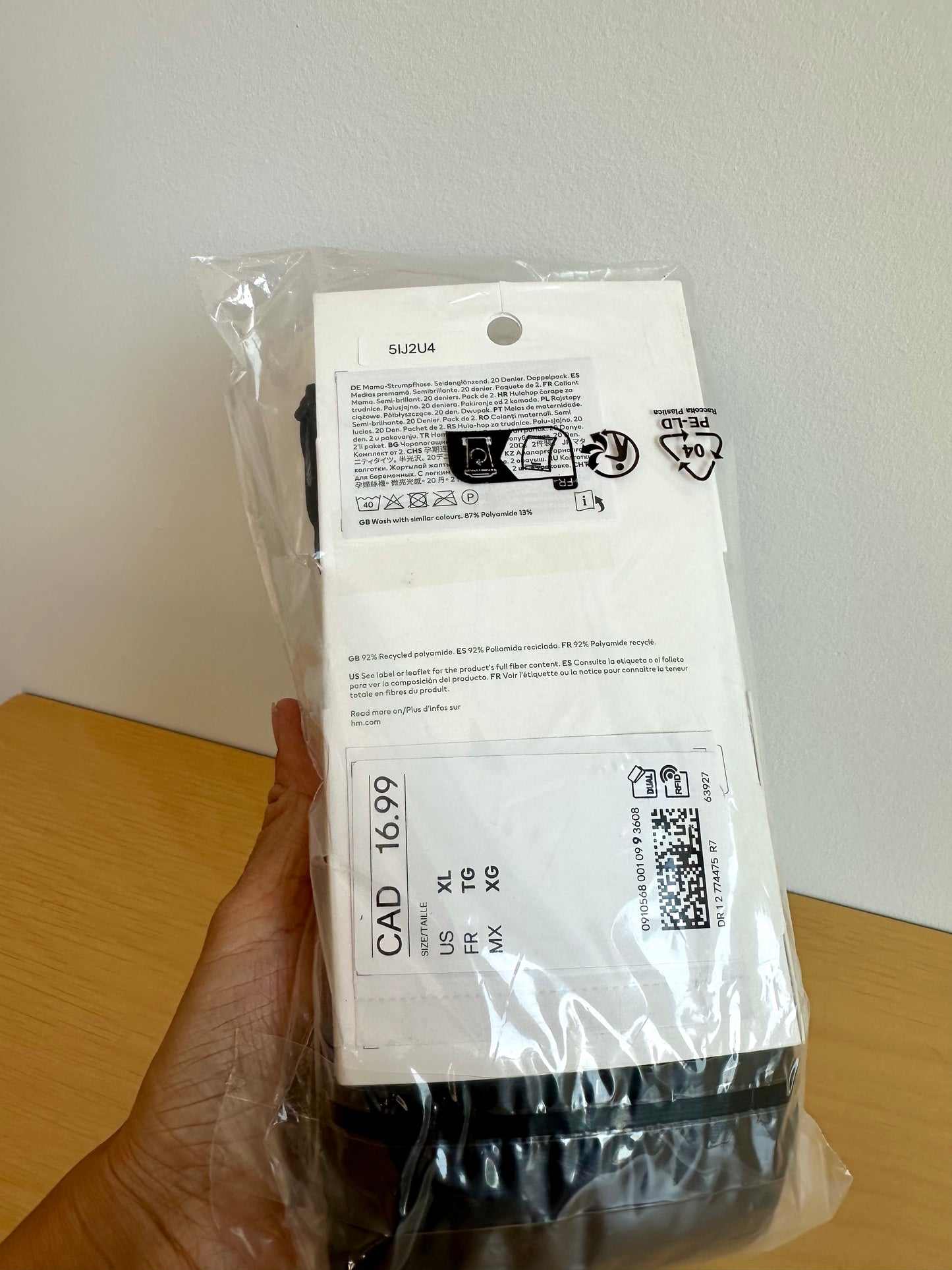 H&M Black Maternity Tights 2 Pack (In Package) / XL