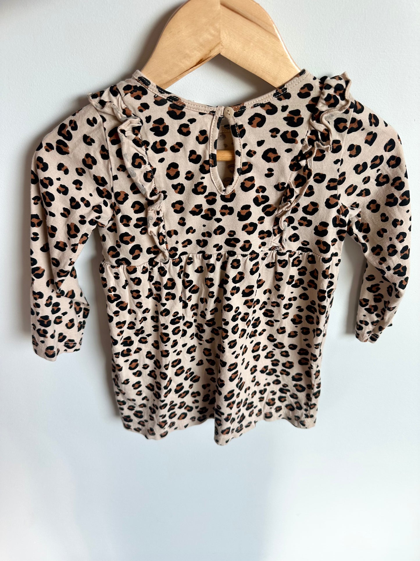 Animal Print Long Sleeve Dress / 9-12m