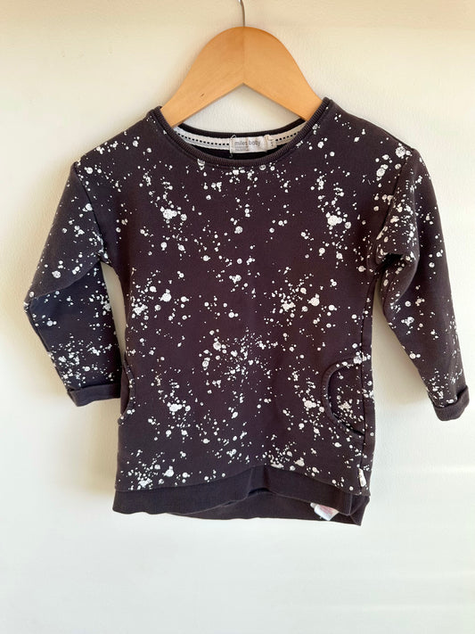 Miles Baby Splatter Long Sweater with Pockets / 2T