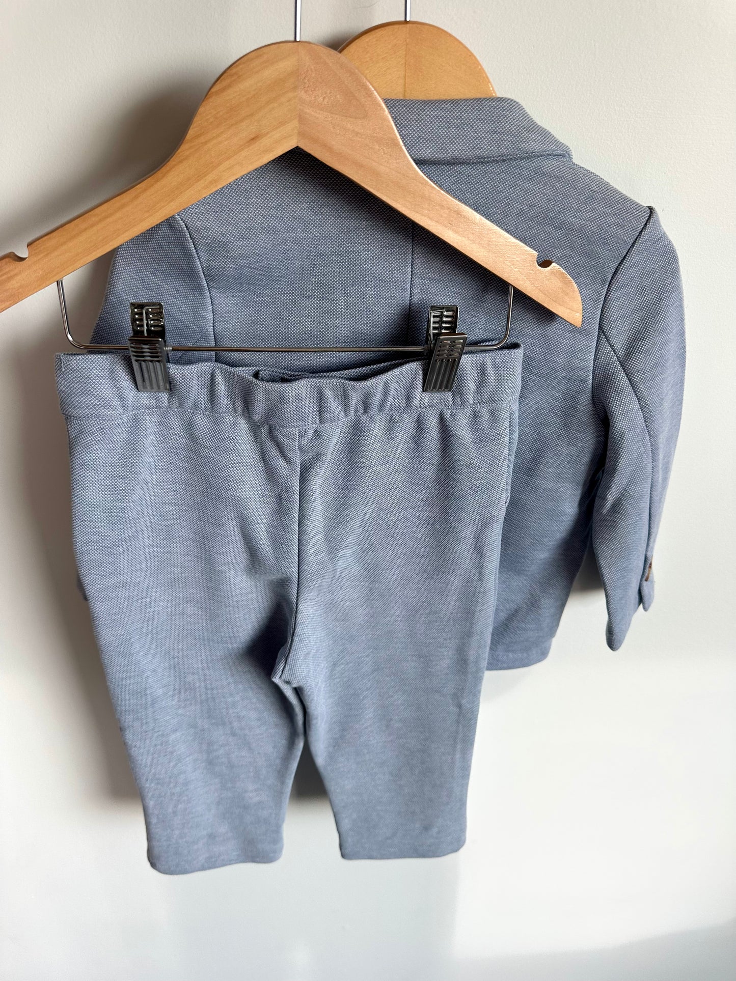 Dusty Blue Blazer and Pant Set / 18-24m