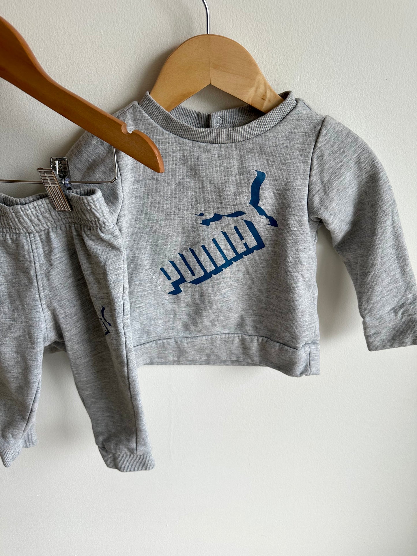 Grey Puma Crewneck + Jogger Set / 18m
