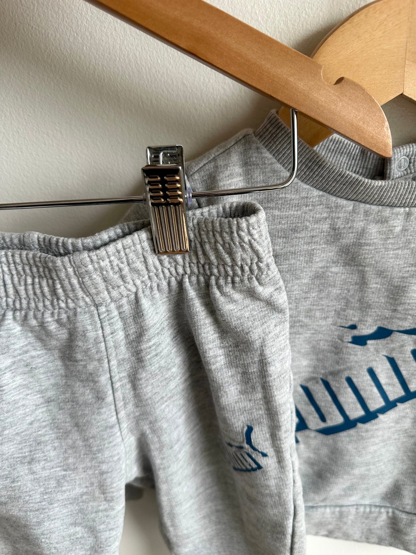 Grey Puma Crewneck + Jogger Set / 18m