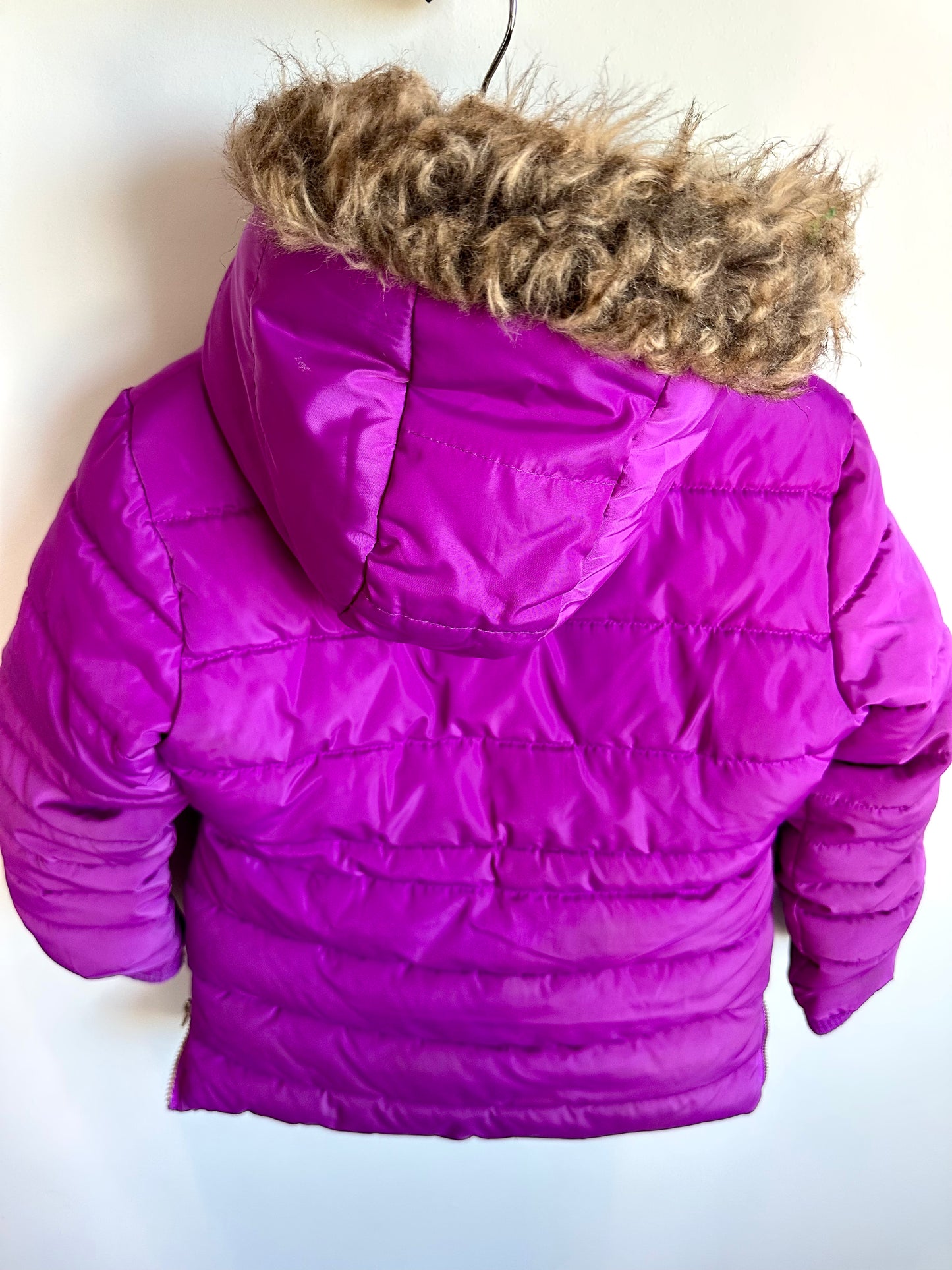 Purple Hooded Puffer Jacket / 4-5 years
