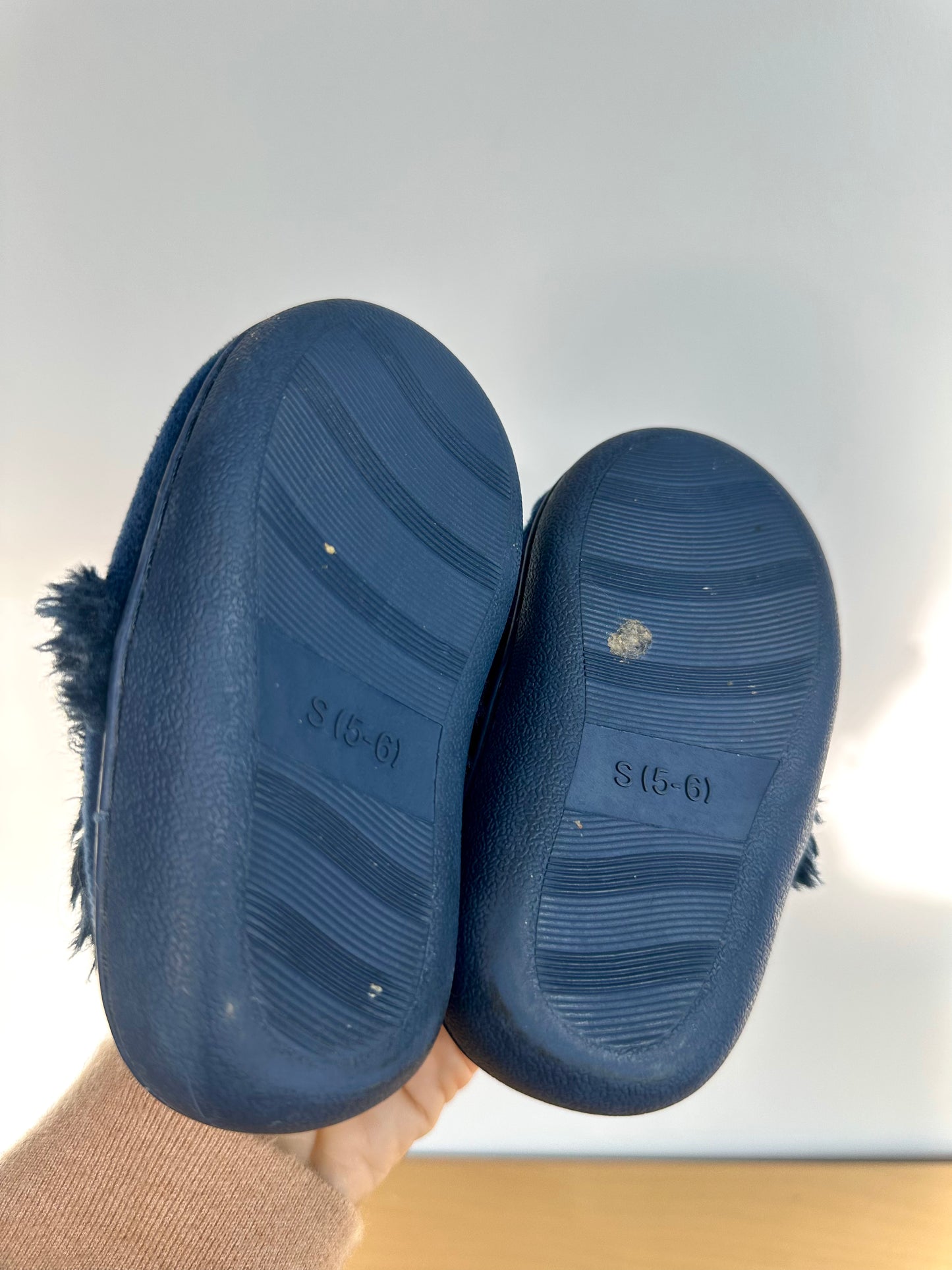 Blue Construction Slippers / Size 5-6 Toddler