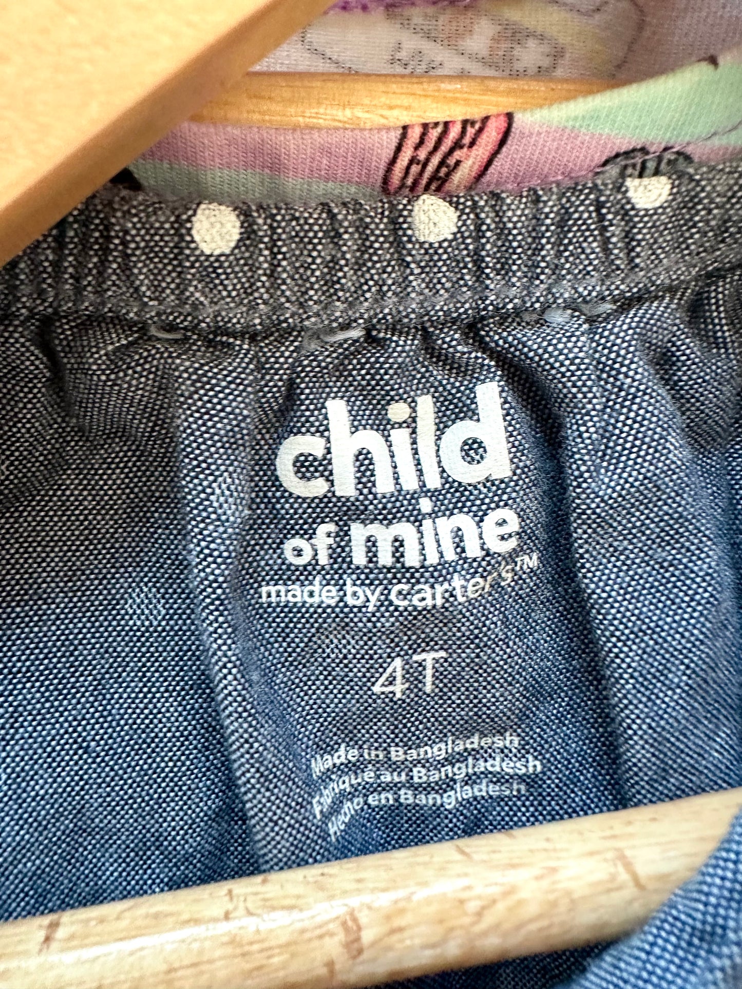Chambray Dotted Romper / 4T