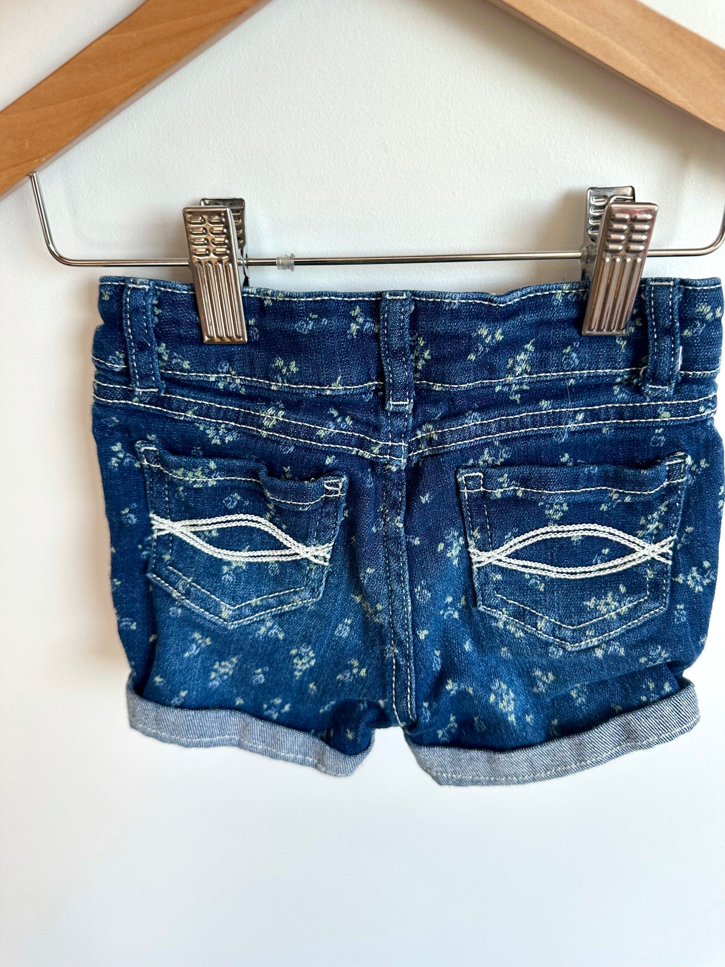 Denim Floral Shorts / 4T