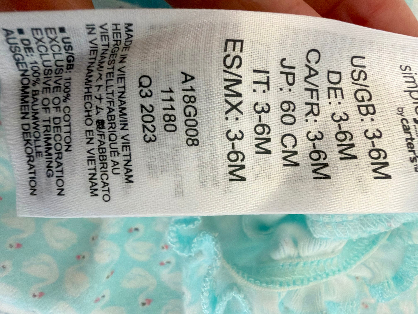 Blue Swan Romper / 3-6m
