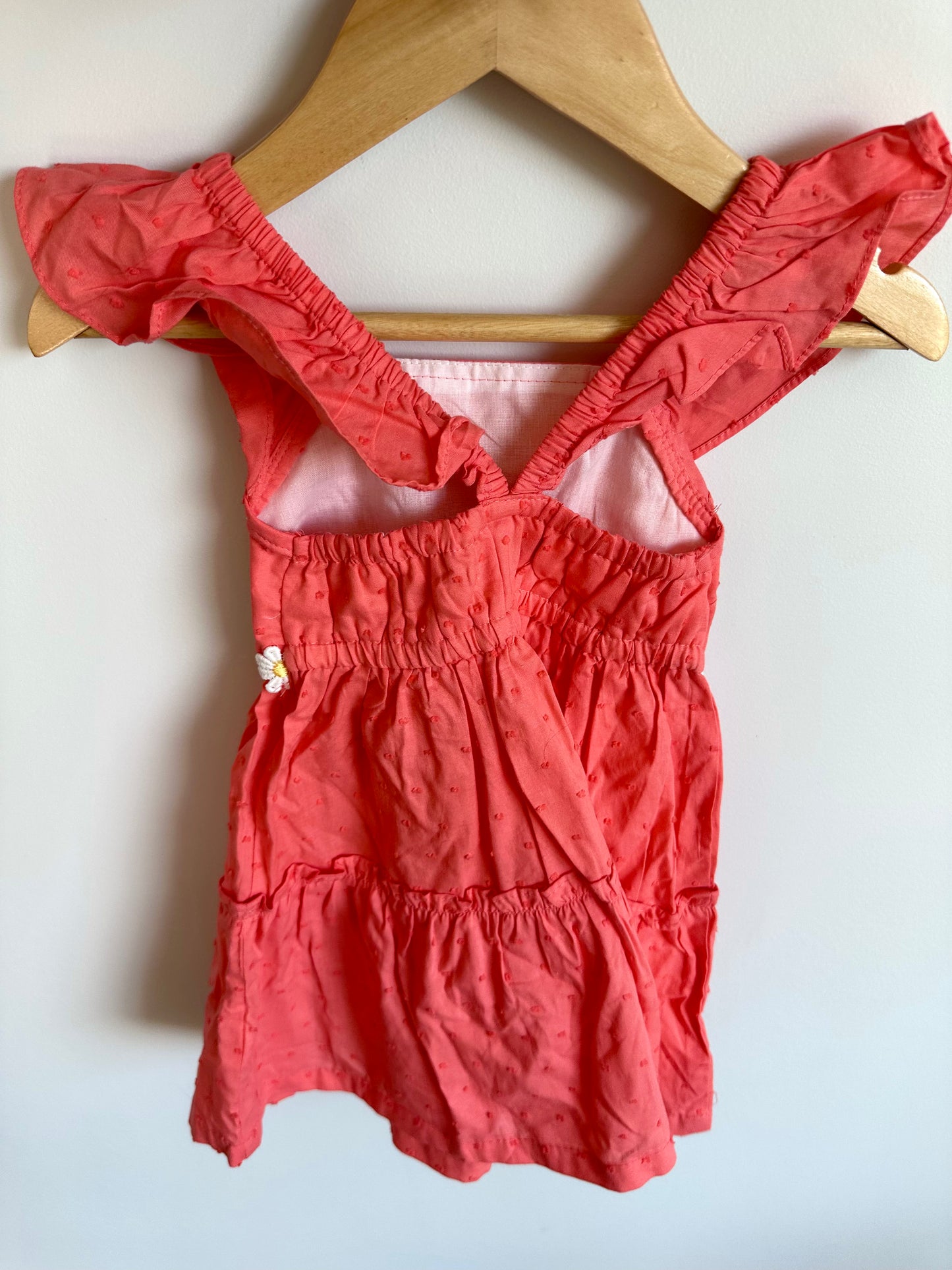 Dotted Peach Daisy Dress / 18m