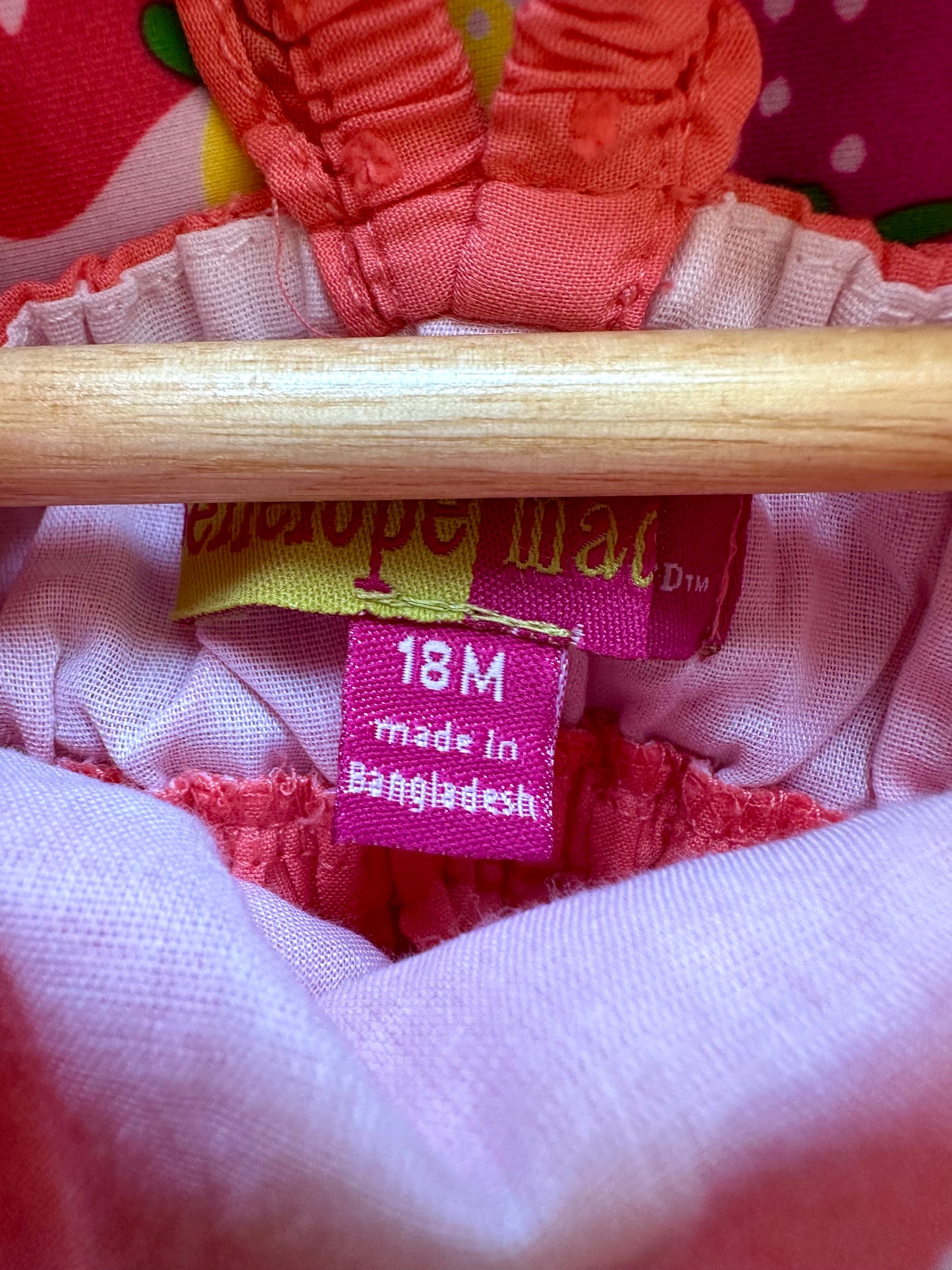 Dotted Peach Daisy Dress / 18m