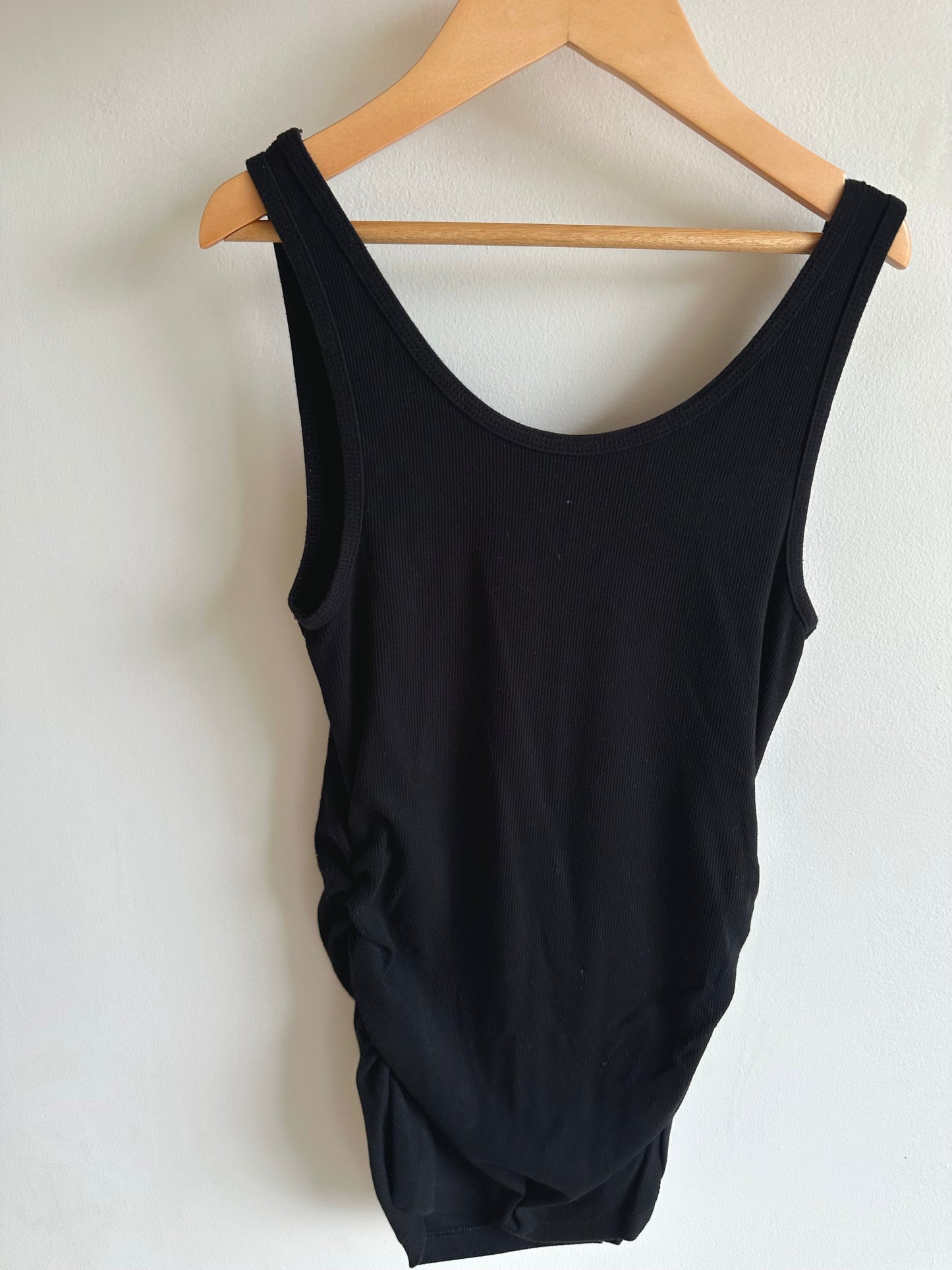 Black Ribbed Maternity Tank / Small