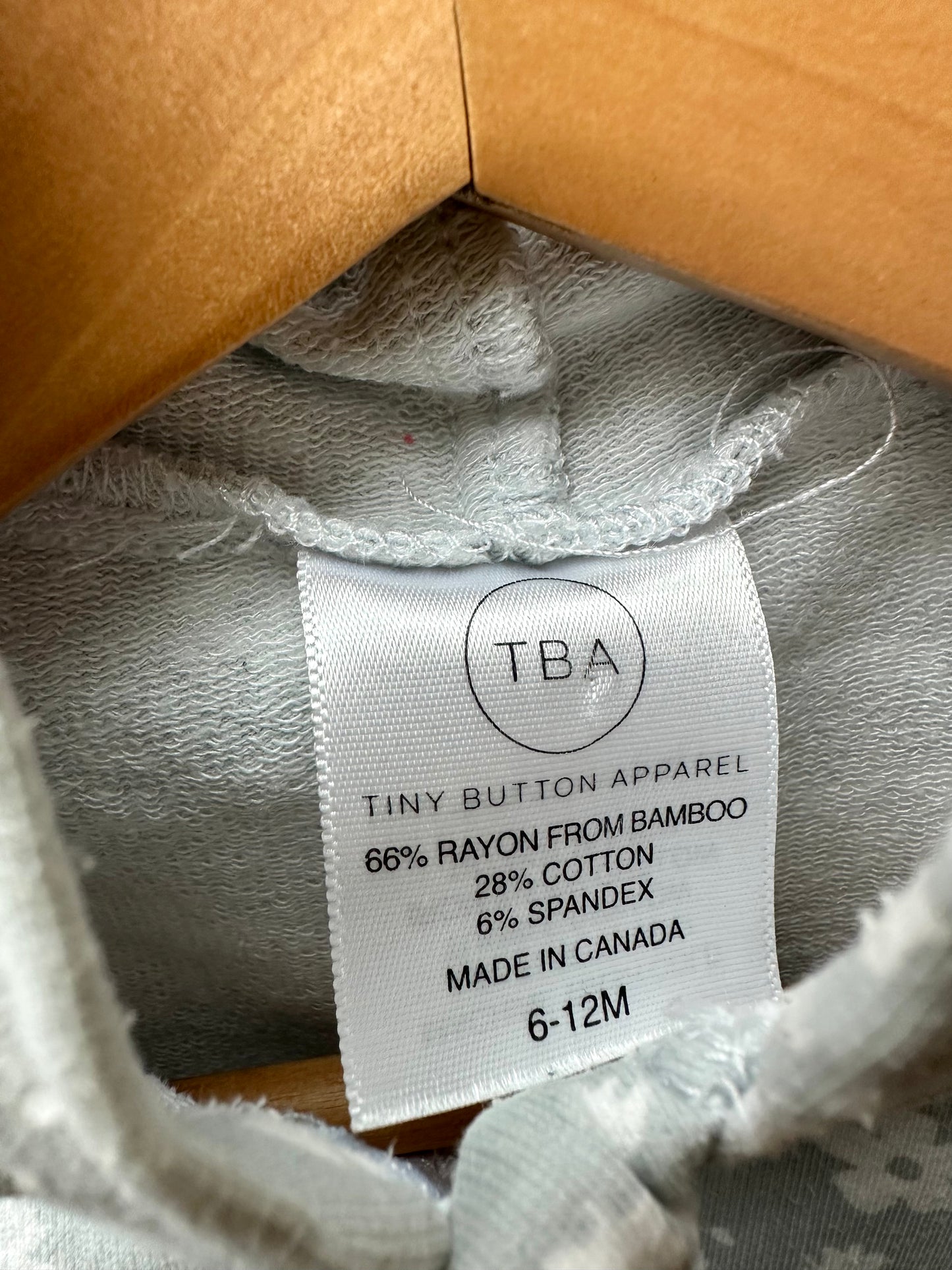 TBA Grey Floral Bamboo Hooded Jumpsuit / 6-12m