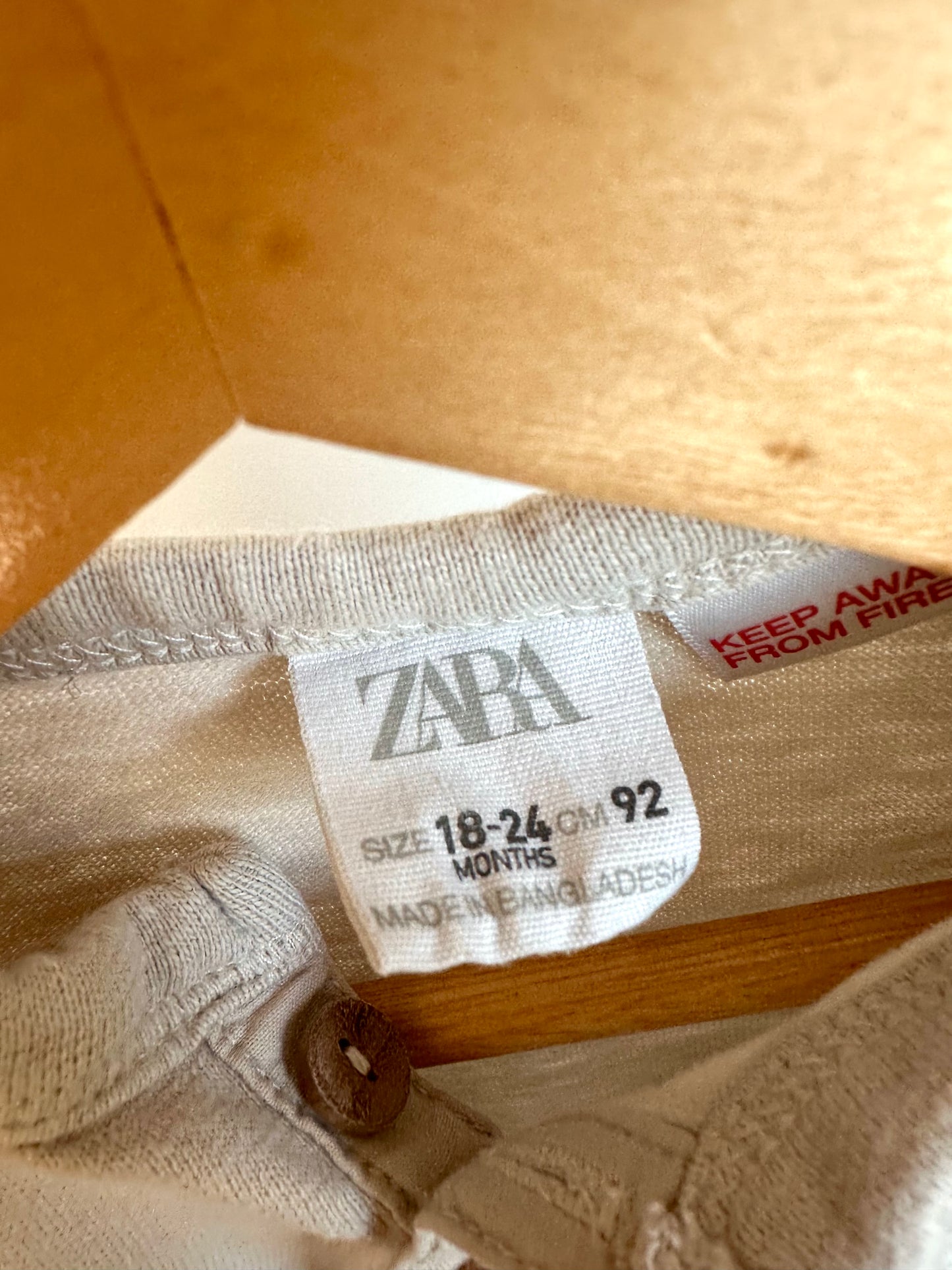 Zara Oat Pocket Long Sleeve / 18-24m