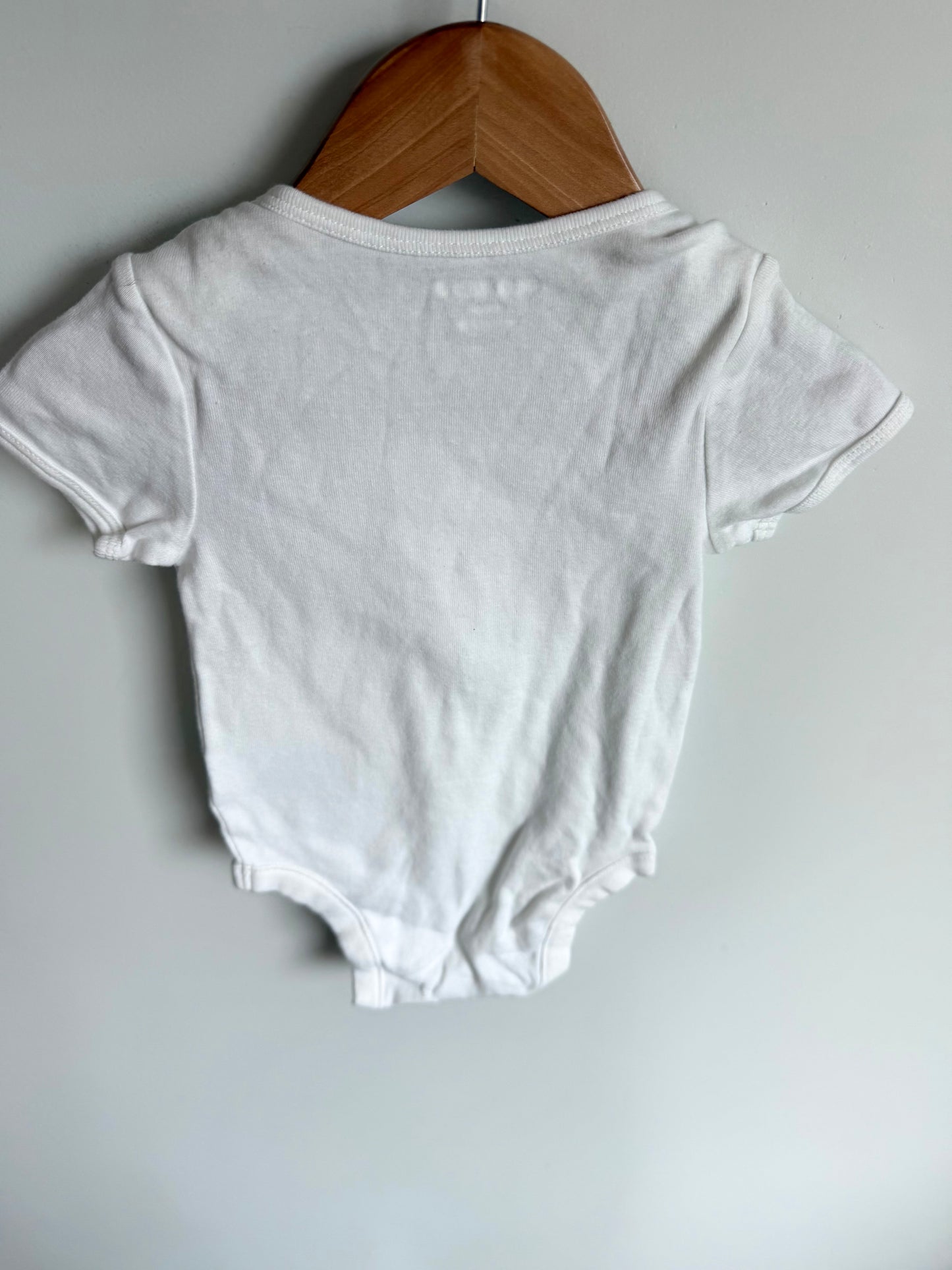 White Cotton T-Shirt Bodysuit / 18-24m