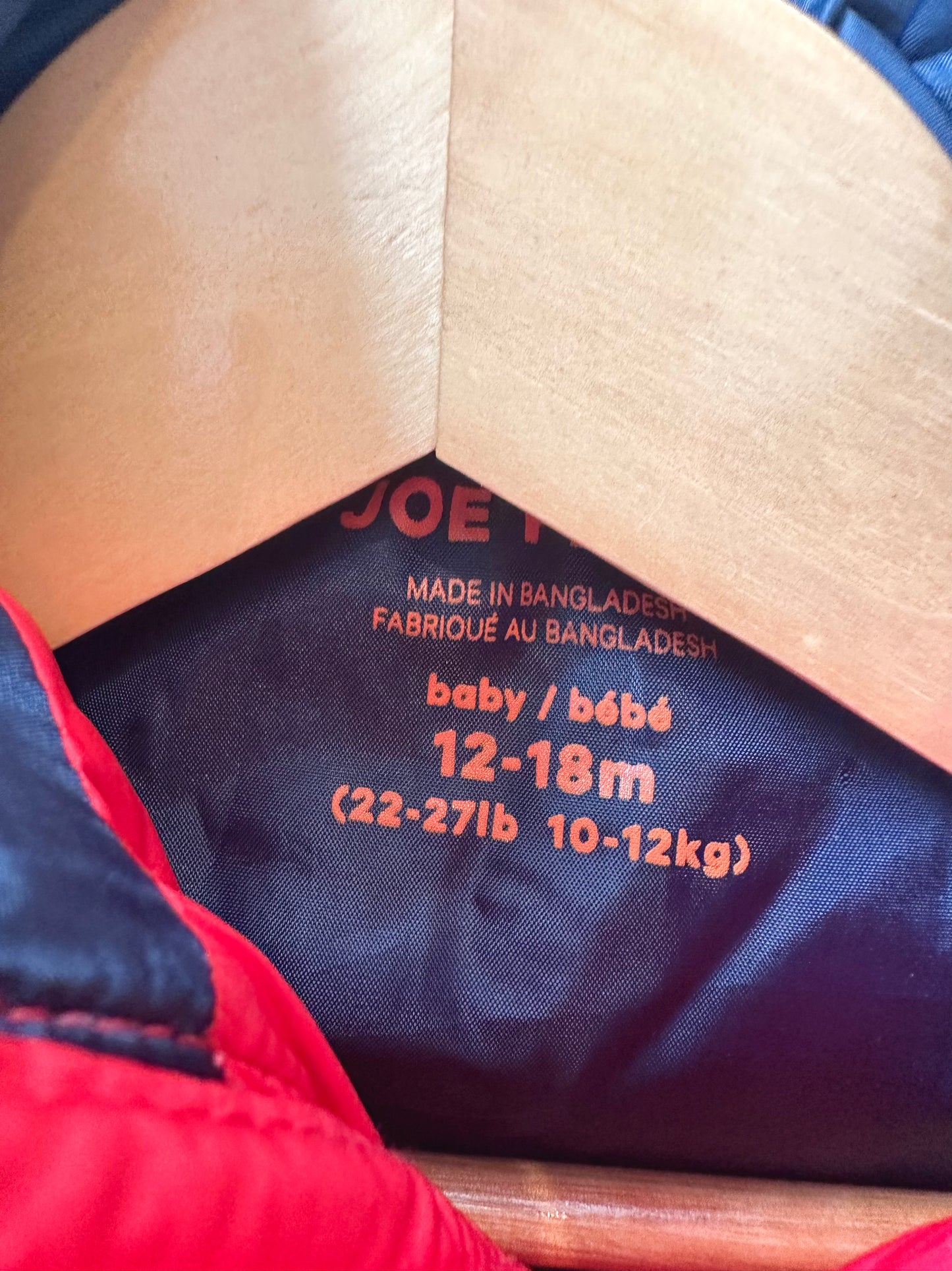 Red Puffer Jacket / 12-18m