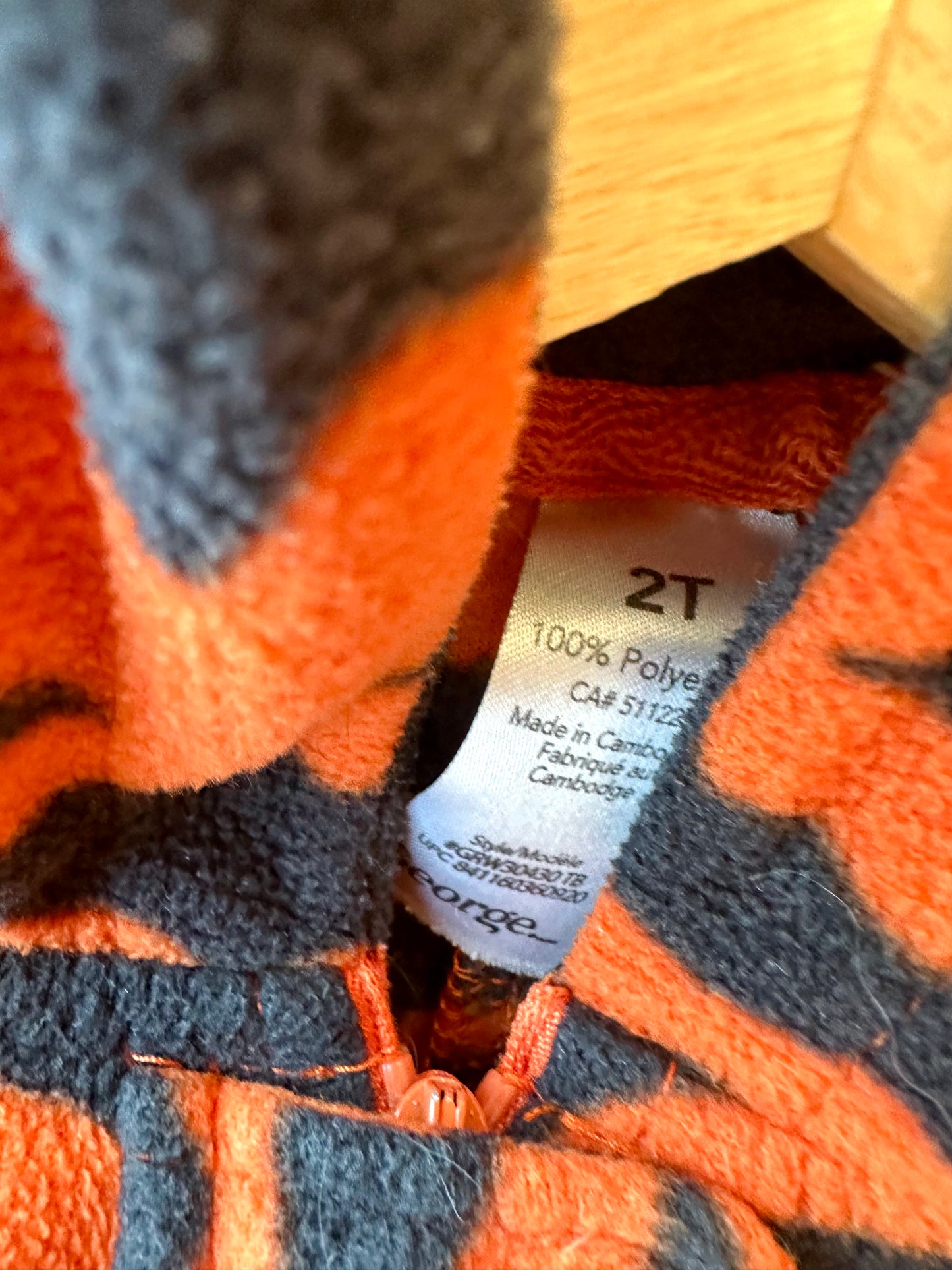 Tiger Costume with Hood / 2T