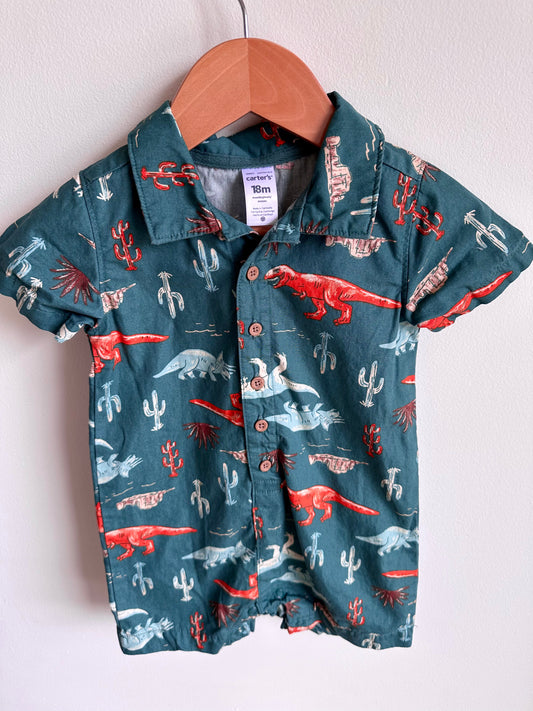 Green Dinosaur Romper / 18m