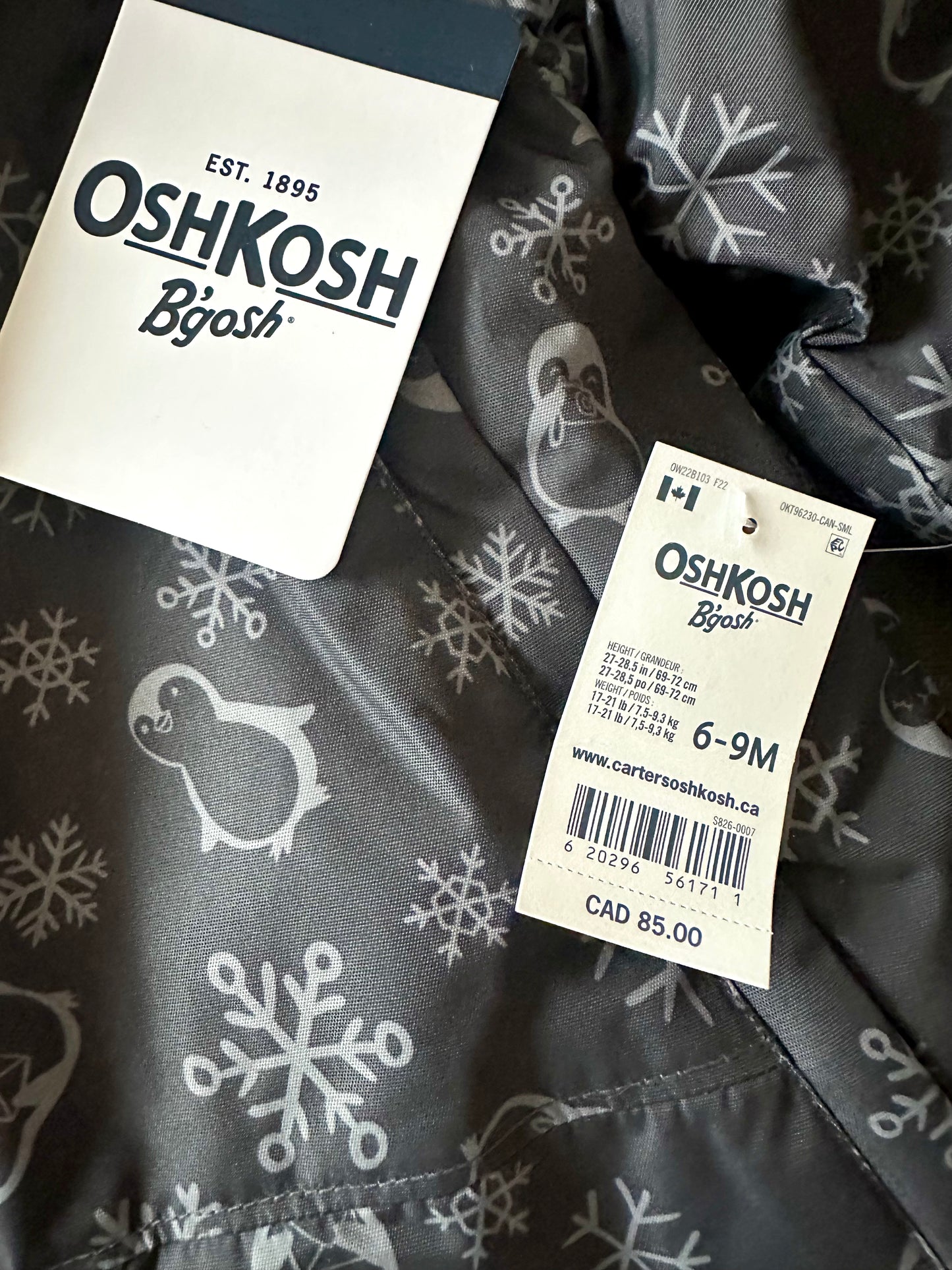 Penguin Grey Snow Suit (With tags) / 6-9m