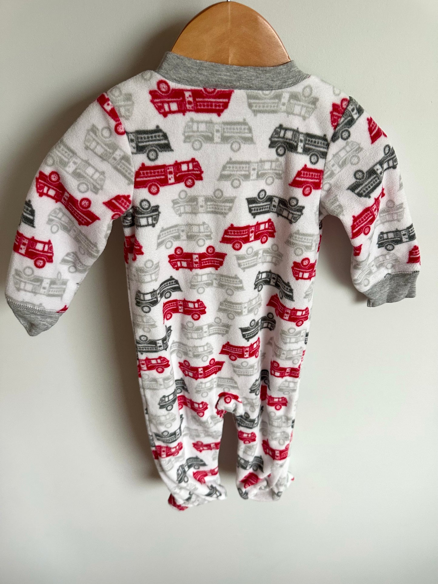 Firetruck Fleece Snap Sleeper / 9m