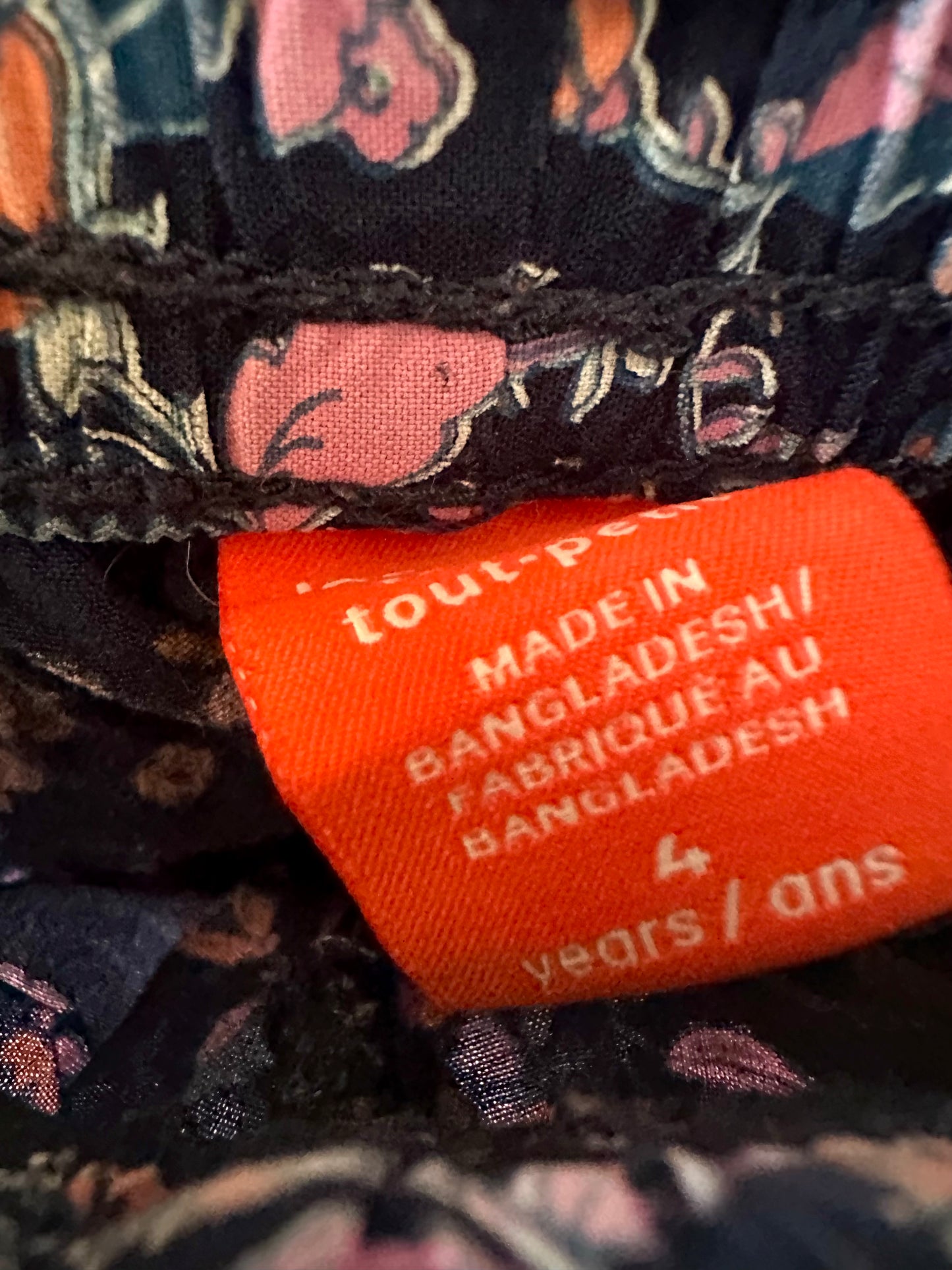 Loose Fit Purple Floral Pants / 3-4T