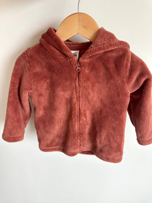 Fuzzy Bear Ear Zip Hoodie / 18m