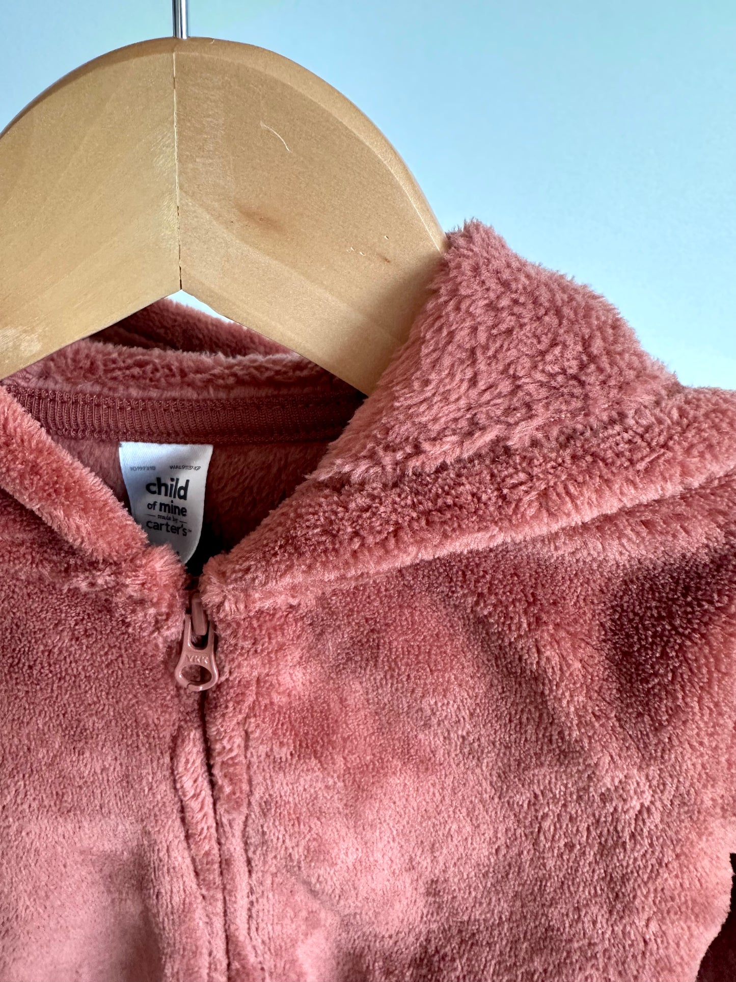 Fuzzy Bear Ear Zip Hoodie / 18m