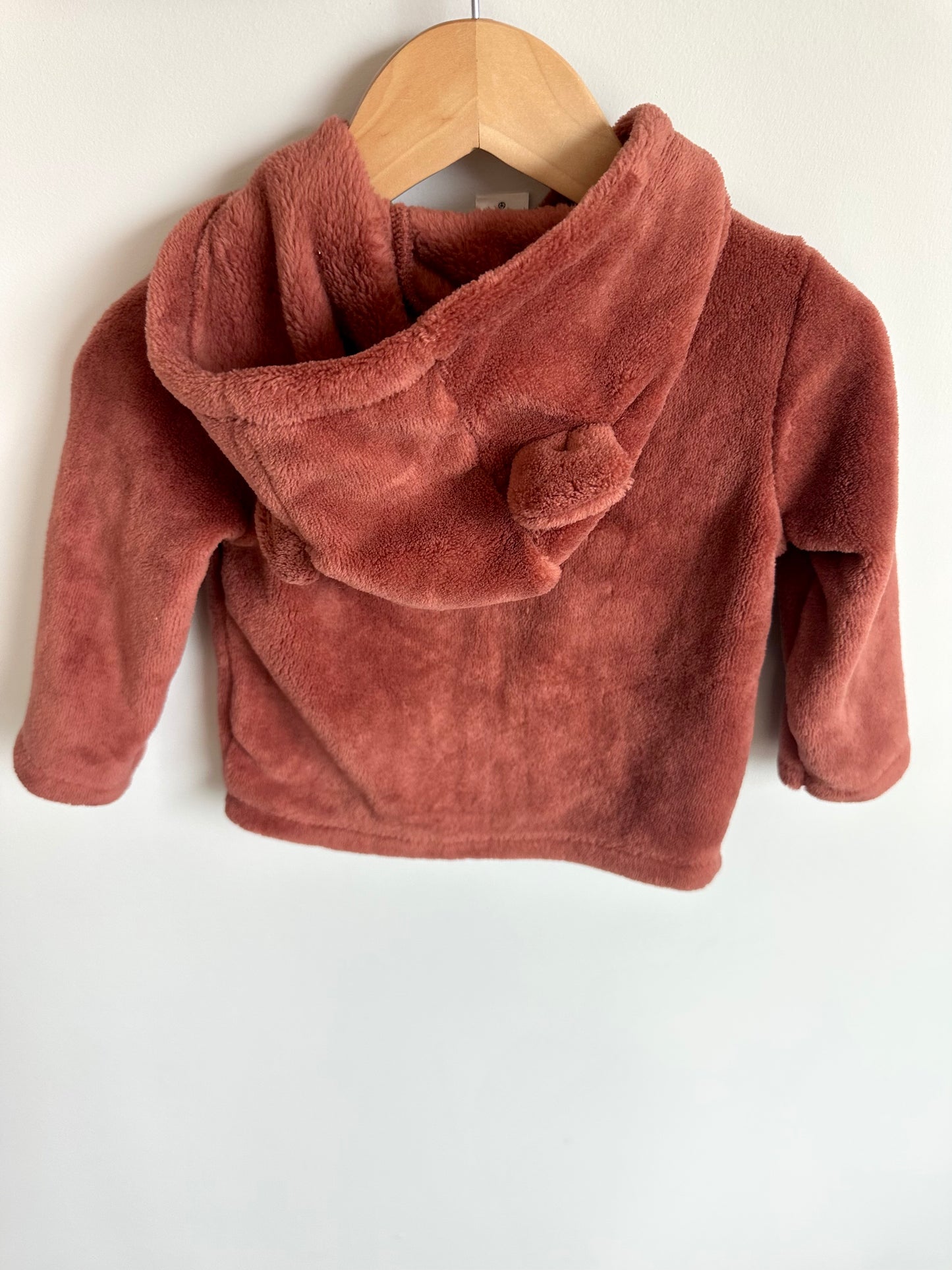 Fuzzy Bear Ear Zip Hoodie / 18m