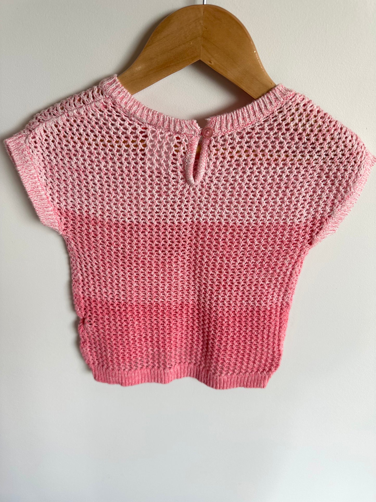 Pink Open Knit T-shirt / 3T