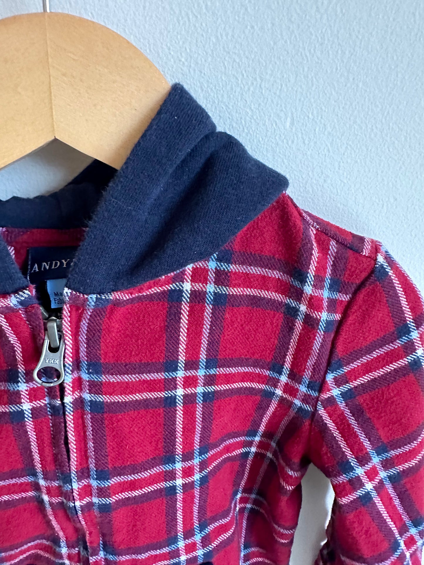 Plaid Zip Hoodie / 2T