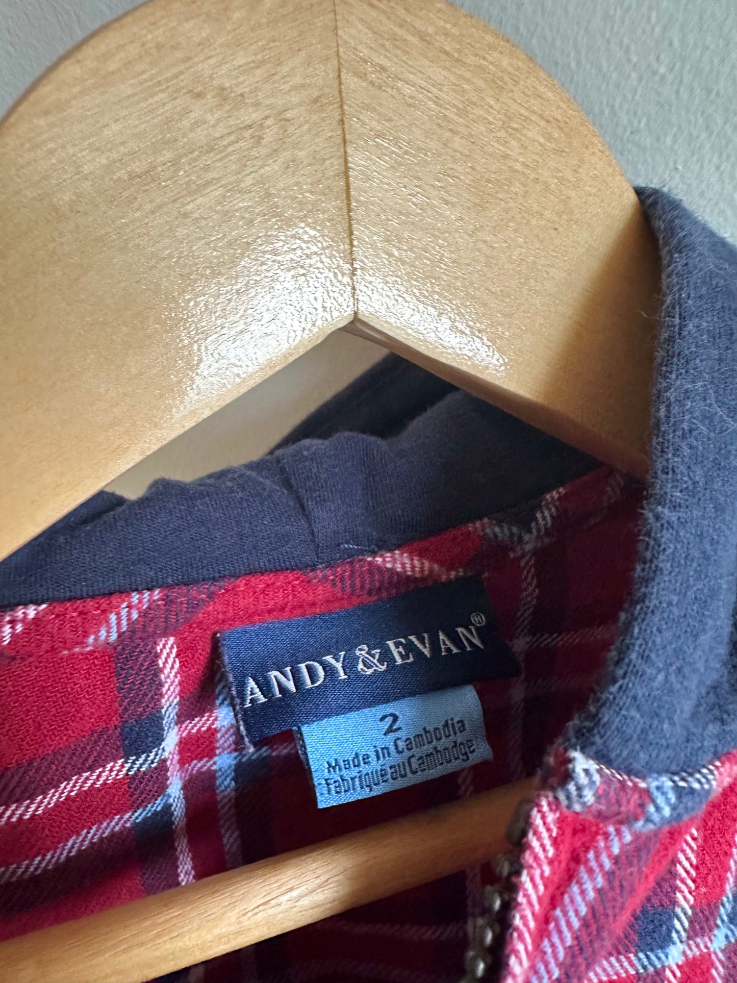 Plaid Zip Hoodie / 2T
