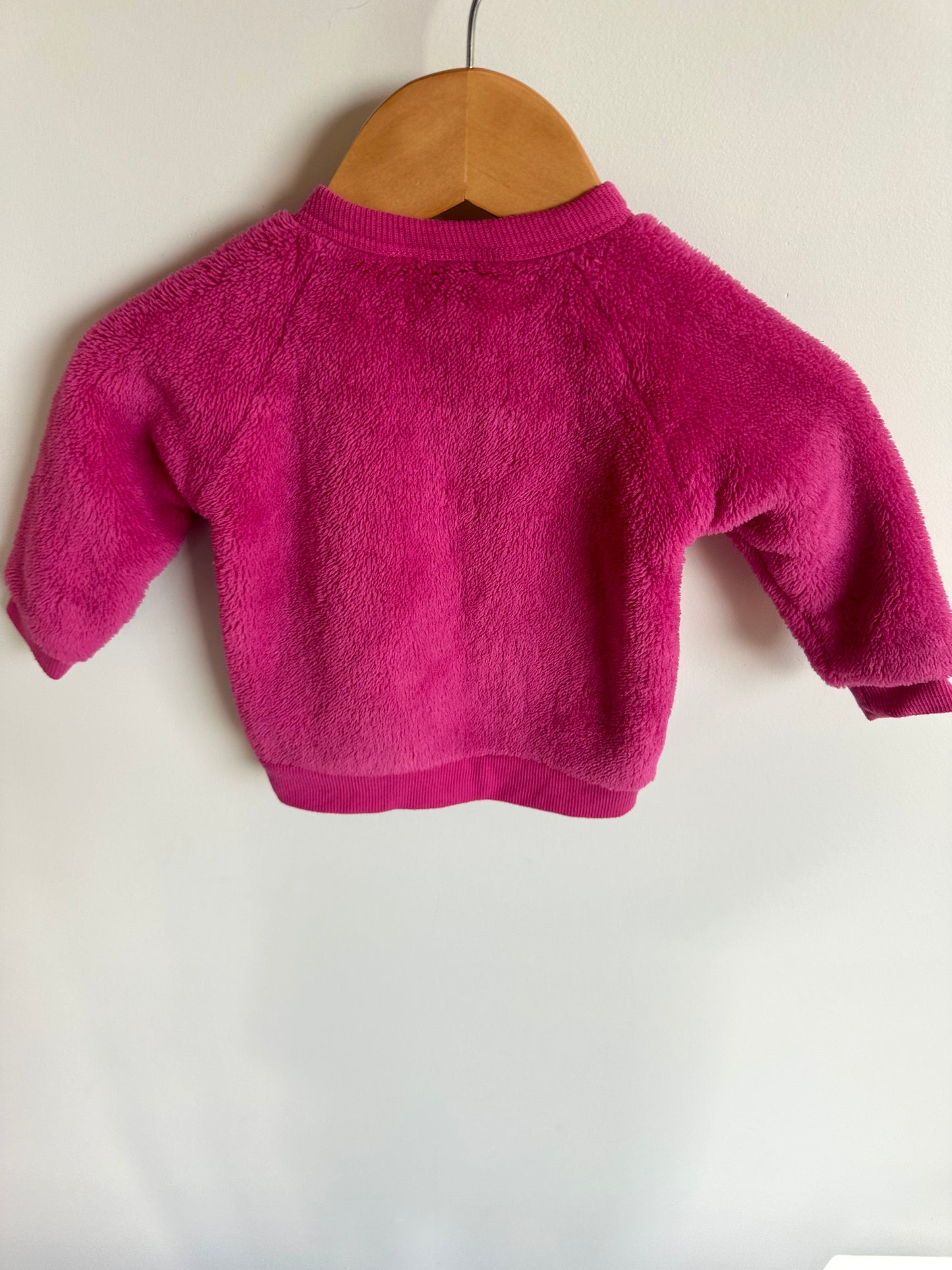 Pink Daisy Fuzzy Crew / 6m