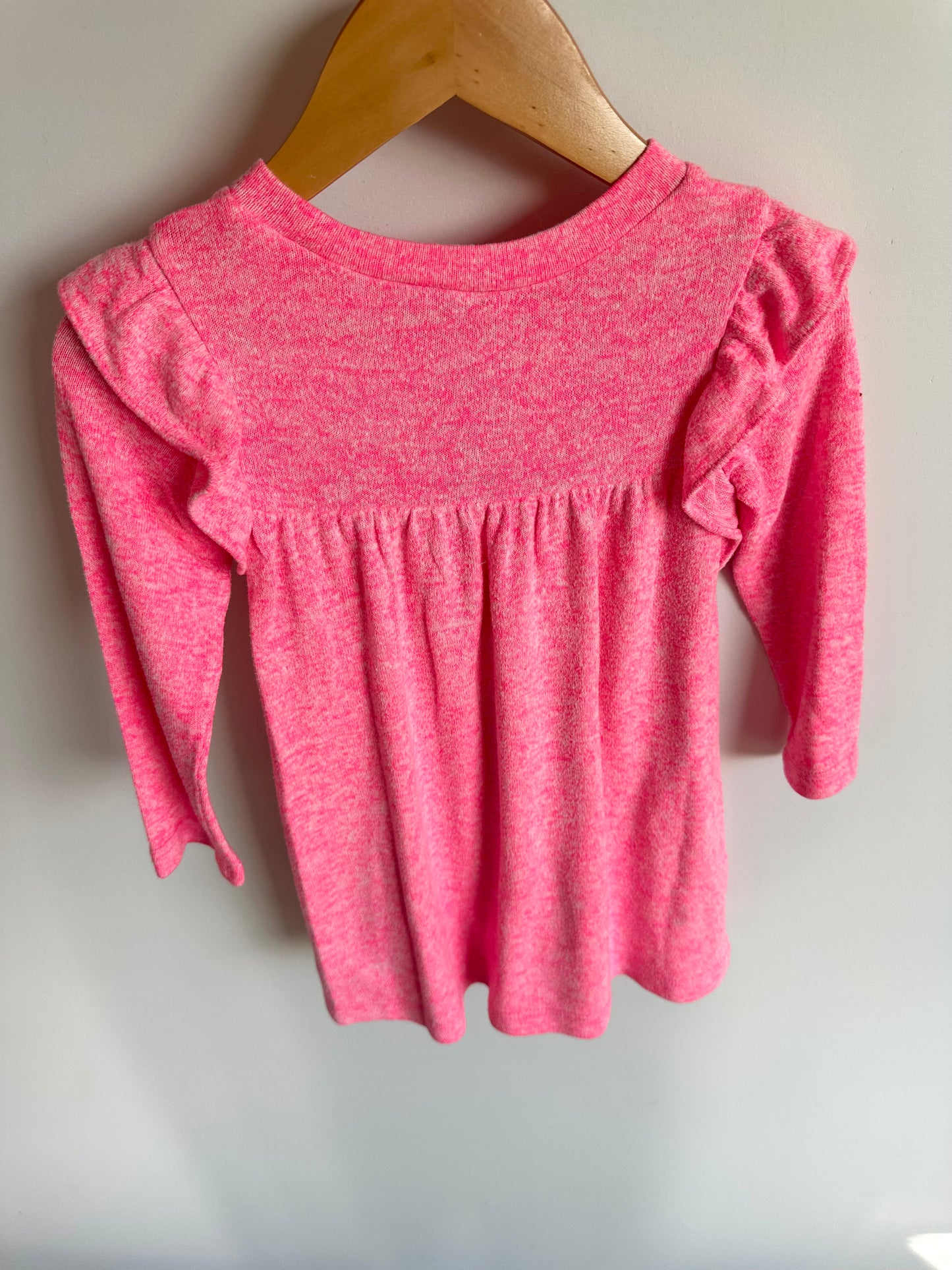 Gap Bright Pink Ruffle Long Sleeve Dress / 2T