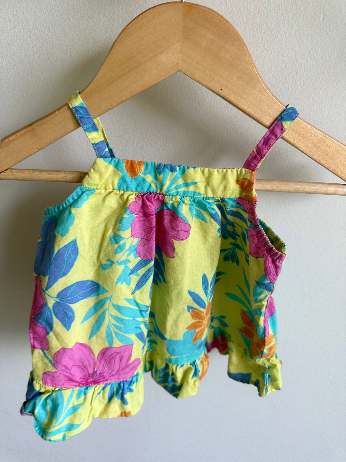 Tropical Ruffle Trim Tank / 6-12m