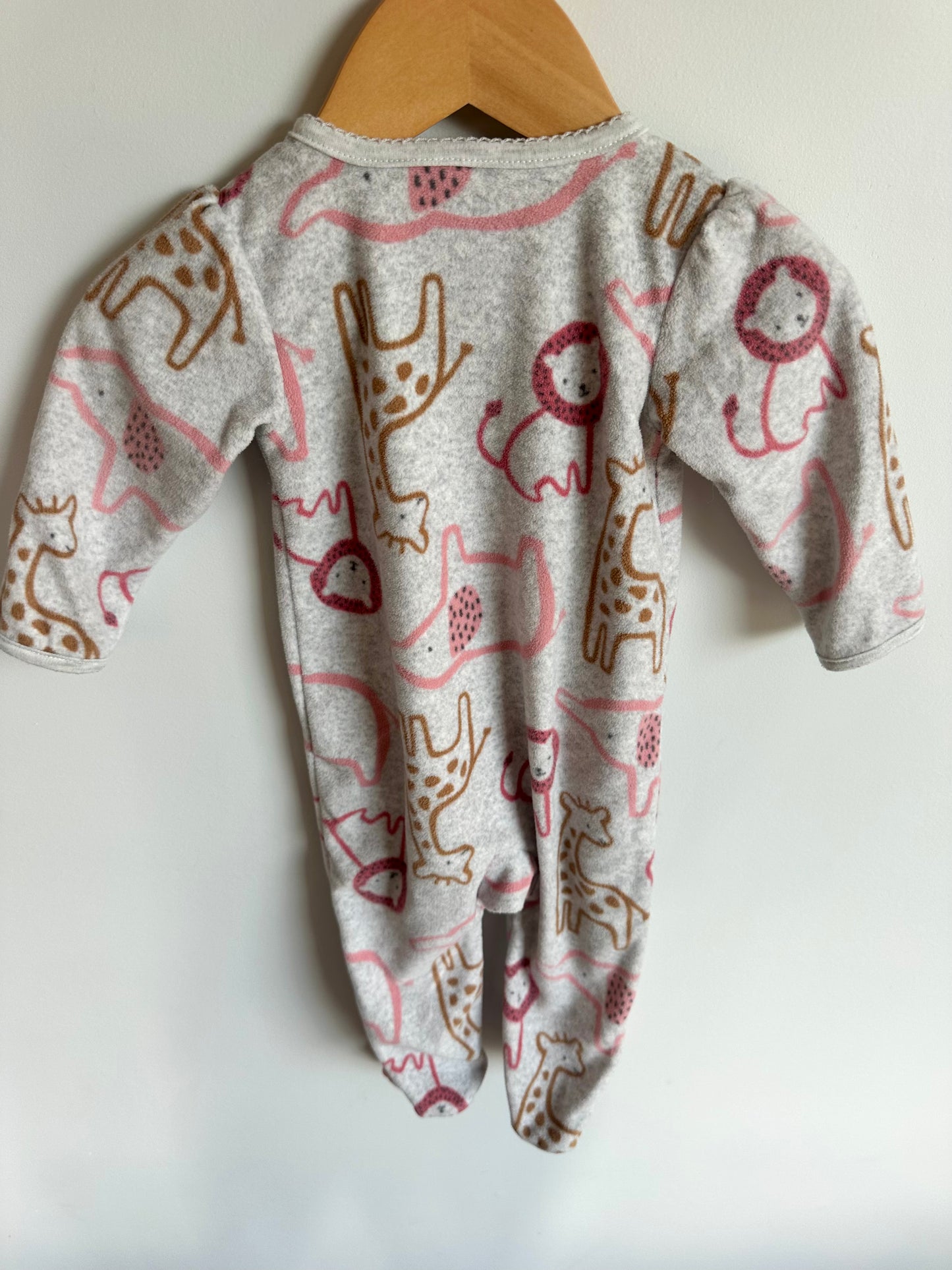 Grey Fleece Animal Sleeper / 6-9m