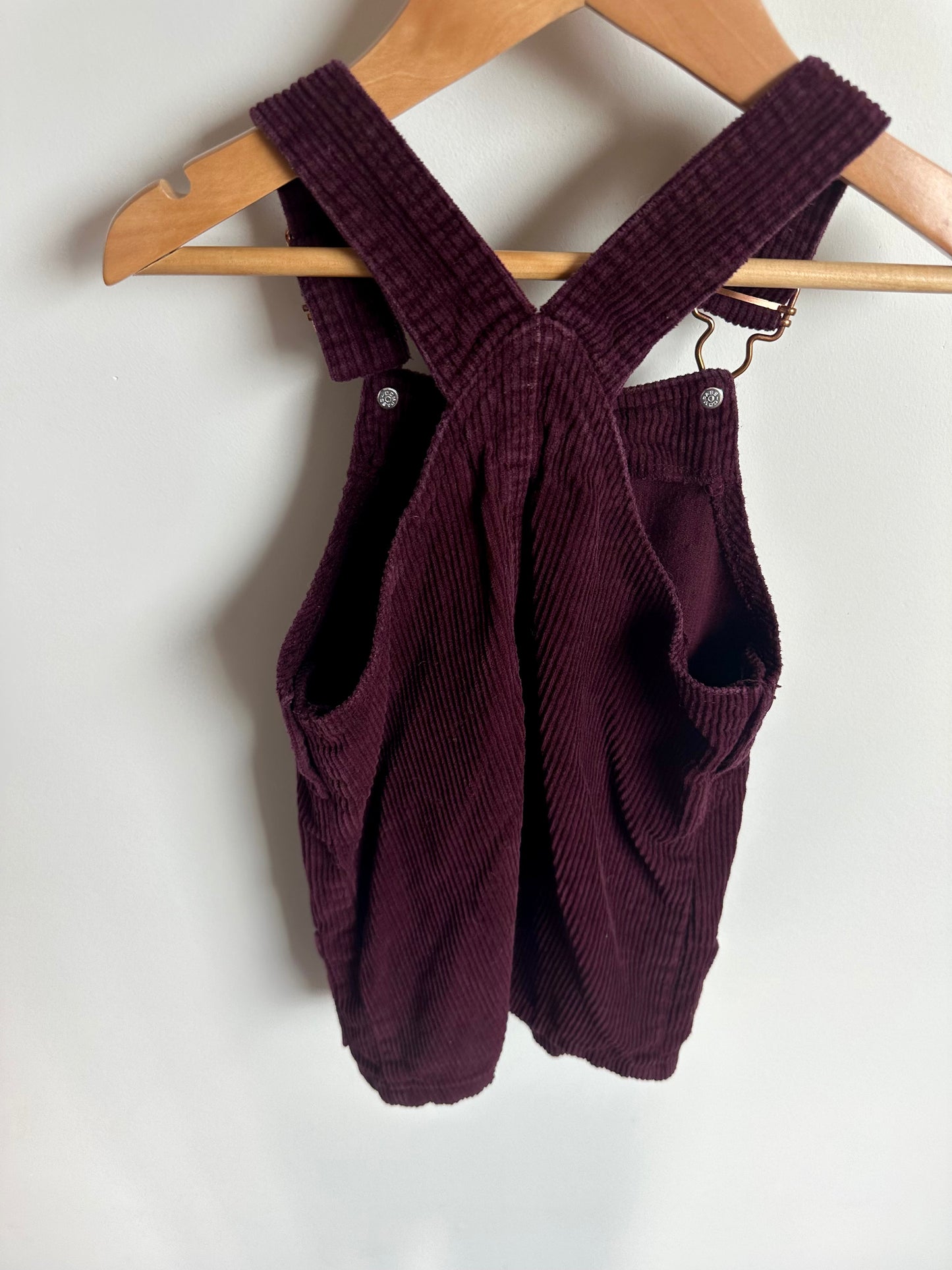 Maroon Cord Overall Dress / 4T