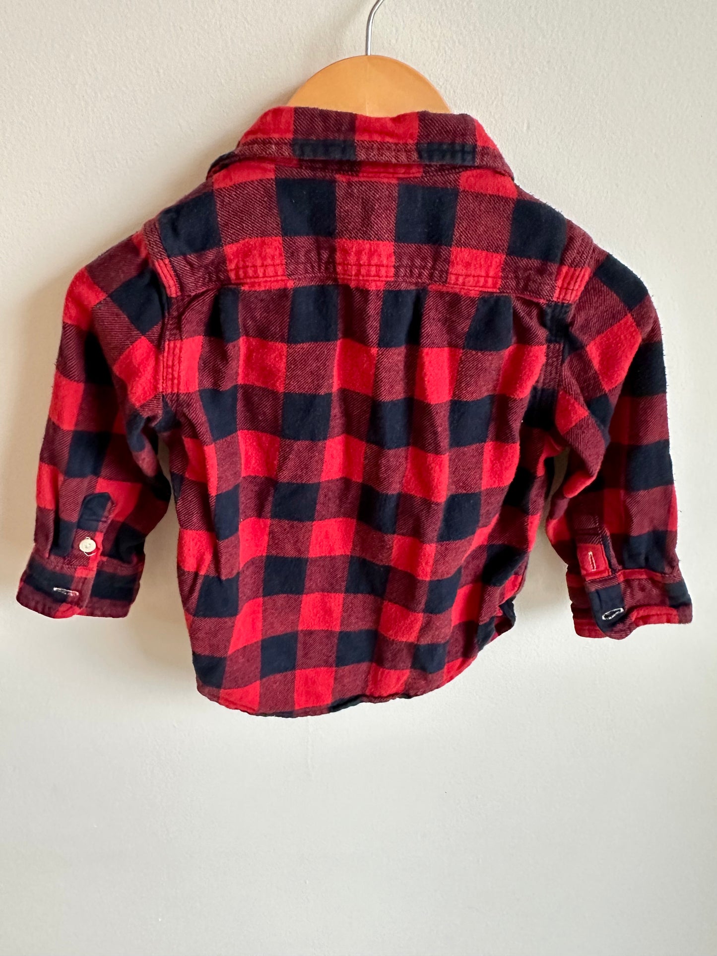 Gap Red + Black Button Up / 18-24m