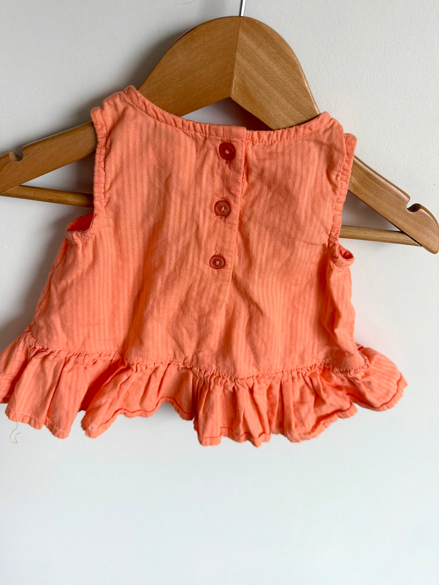 Coral Ruffle Tank Top / 3-6m