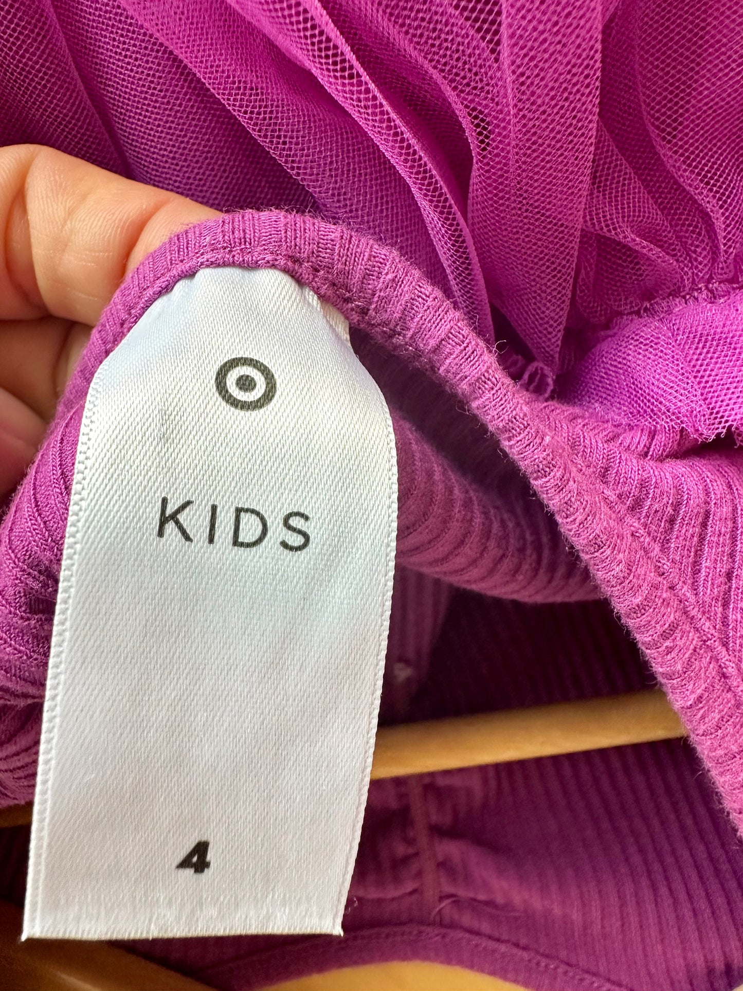 Purple Rib + Tulle Dress / 4T