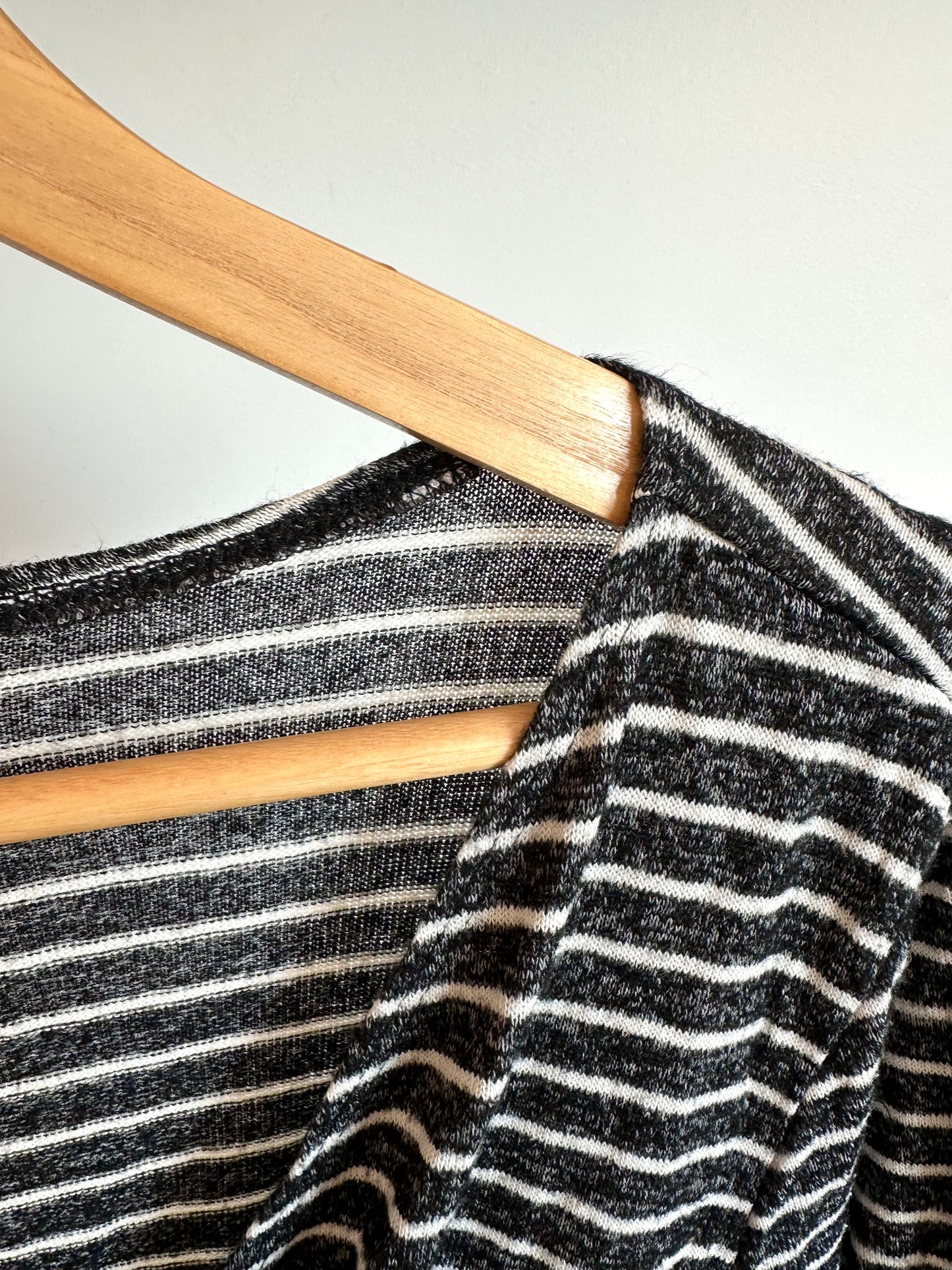 Striped Black + White Long Maternity Top / Large