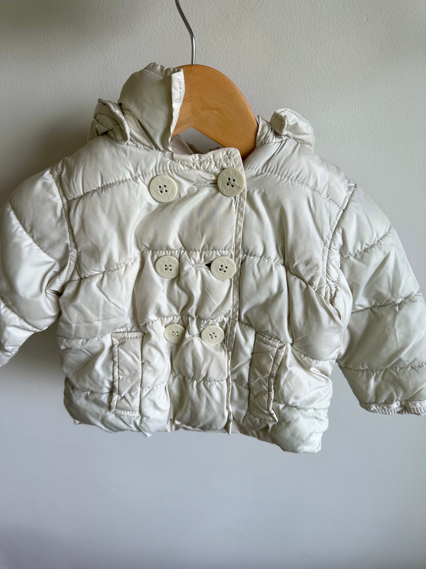 Gap White Hooded Jacket / 6-12m