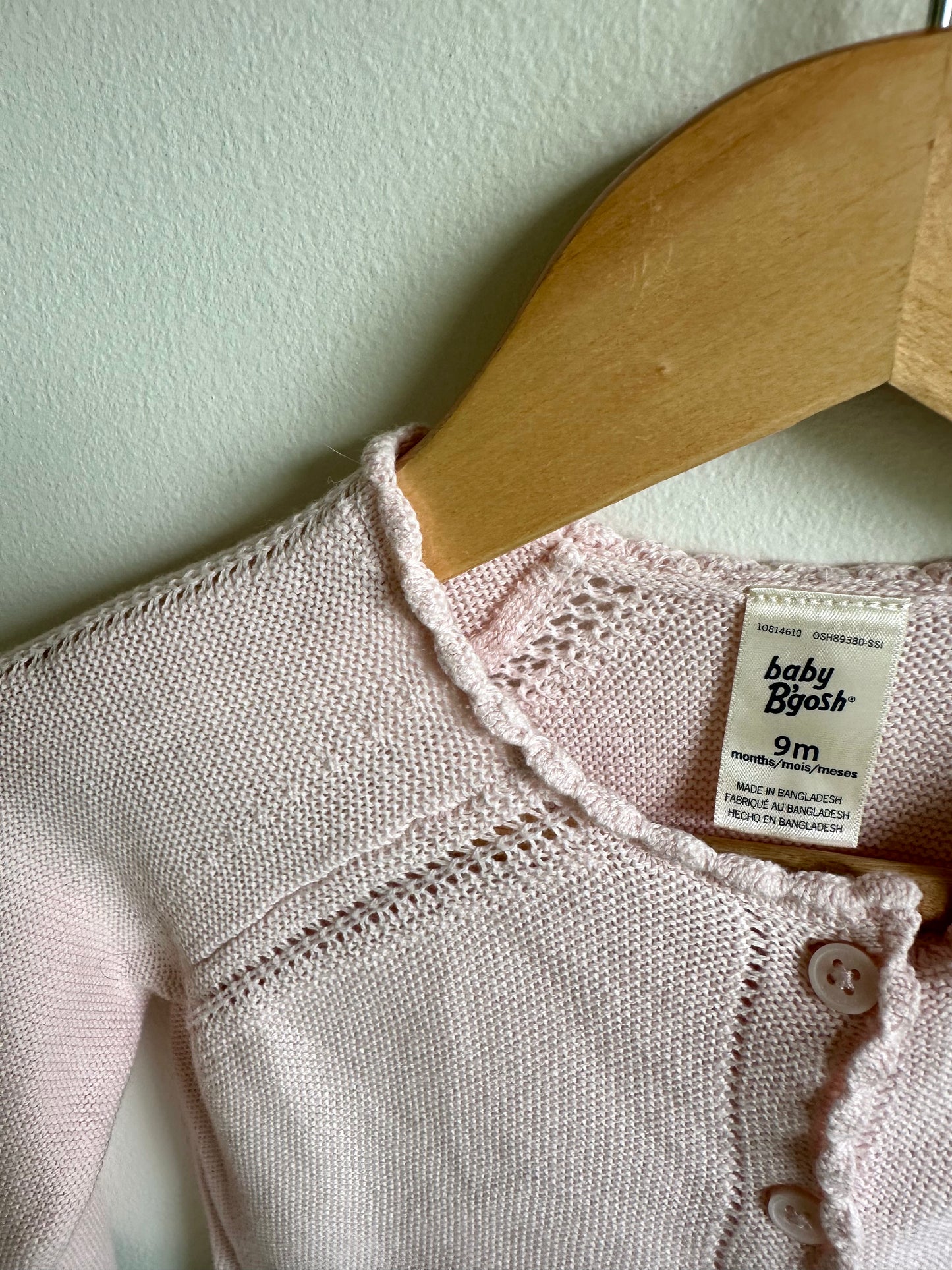 Blush Scalloped Trim Cardigan (With Tags) / 9m