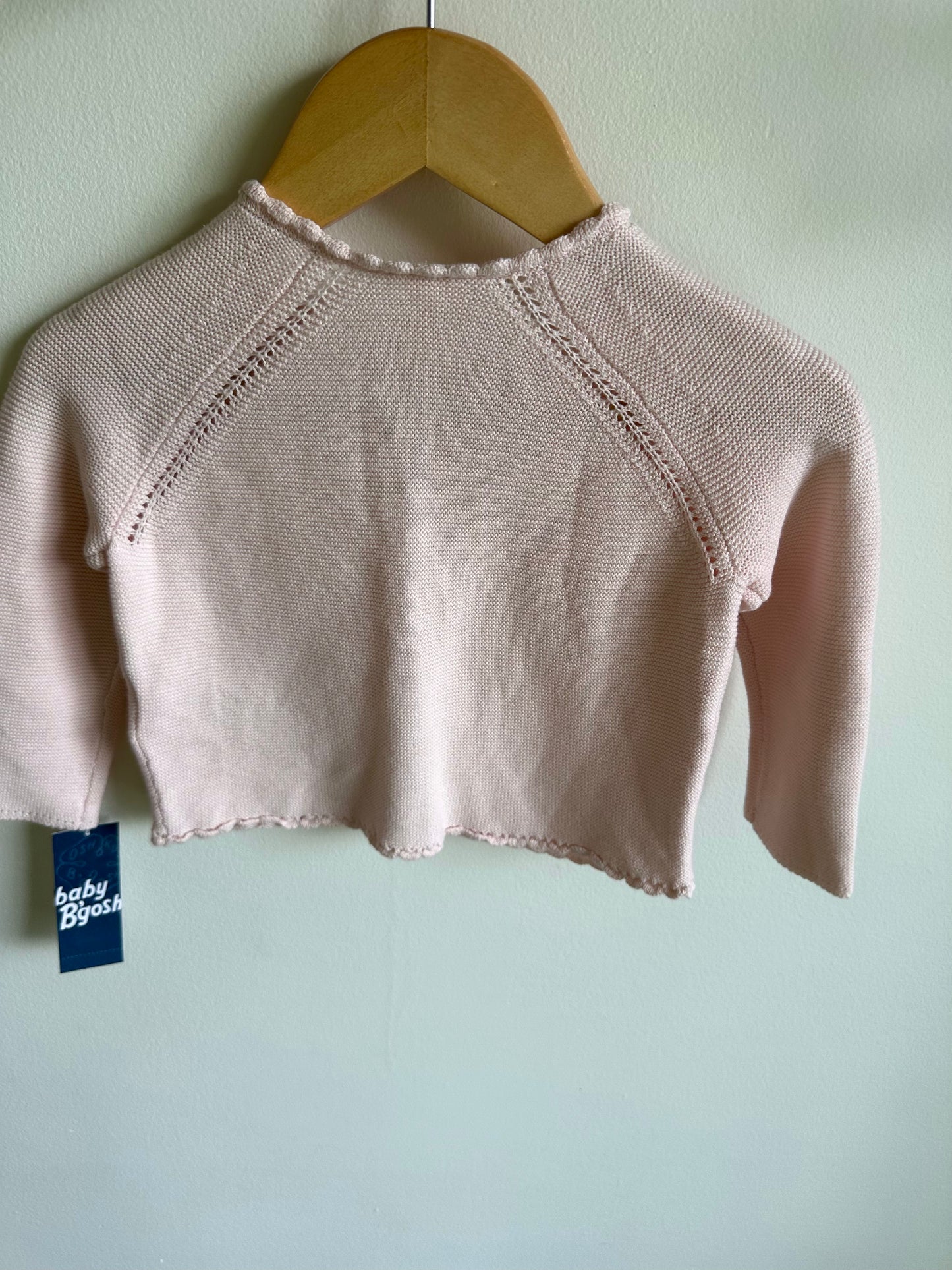 Blush Scalloped Trim Cardigan (With Tags) / 9m