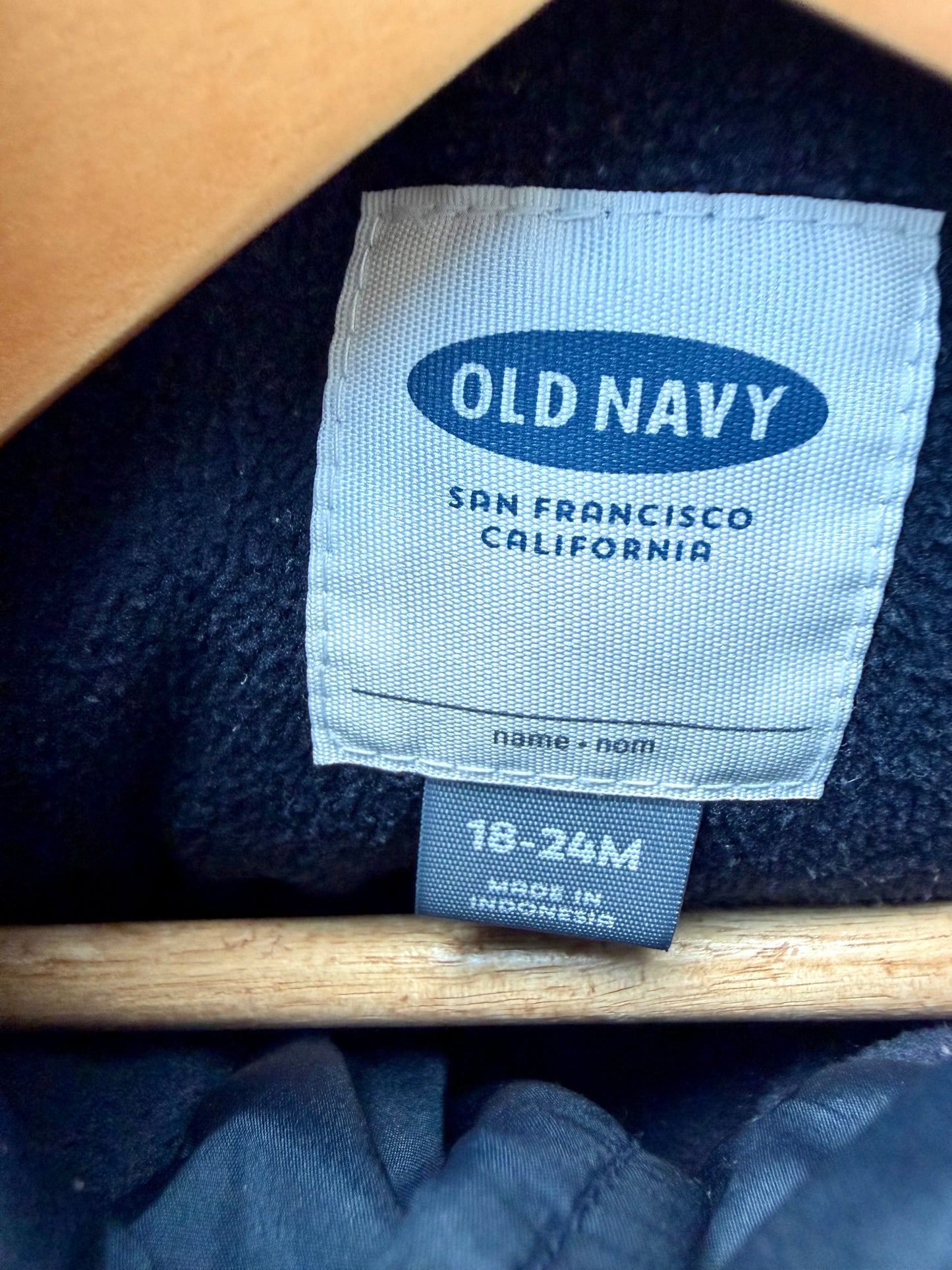 Navy Fleece Lined Jacket / 18-24m