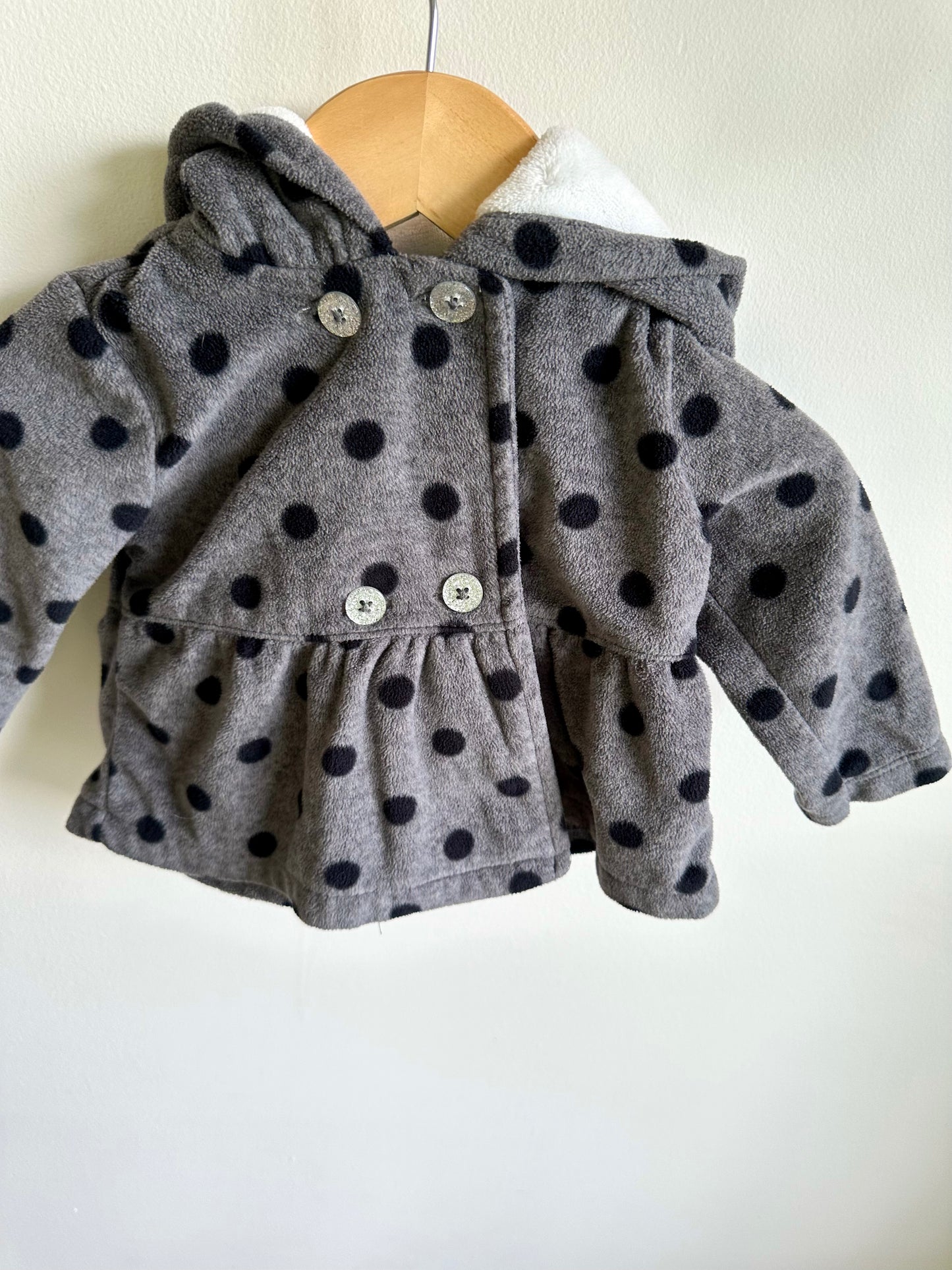 Hooded Grey Polka Dot Sweater / 6m