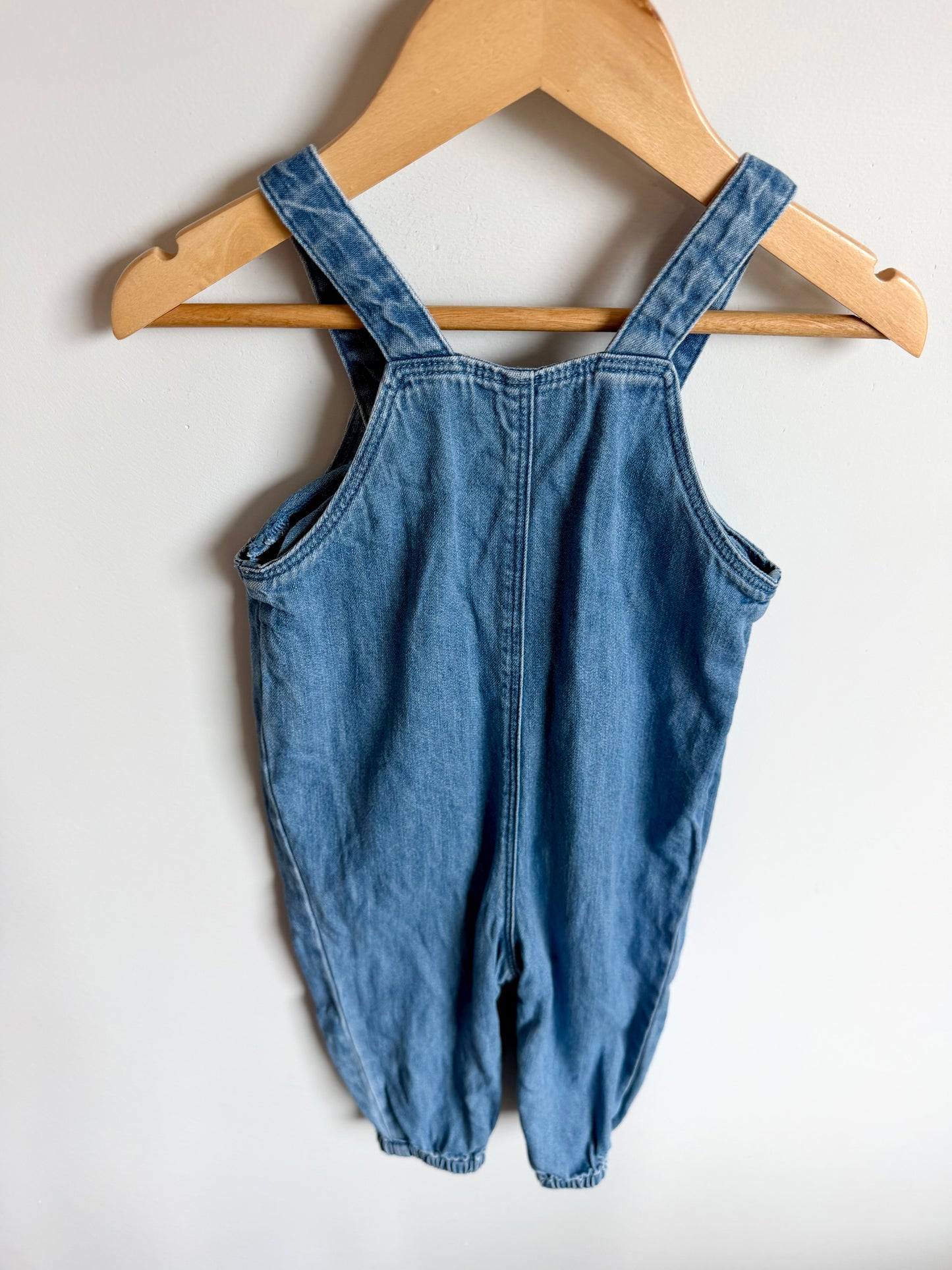 Denim Heart Pocket Overall Jumpsuit / 12-18m