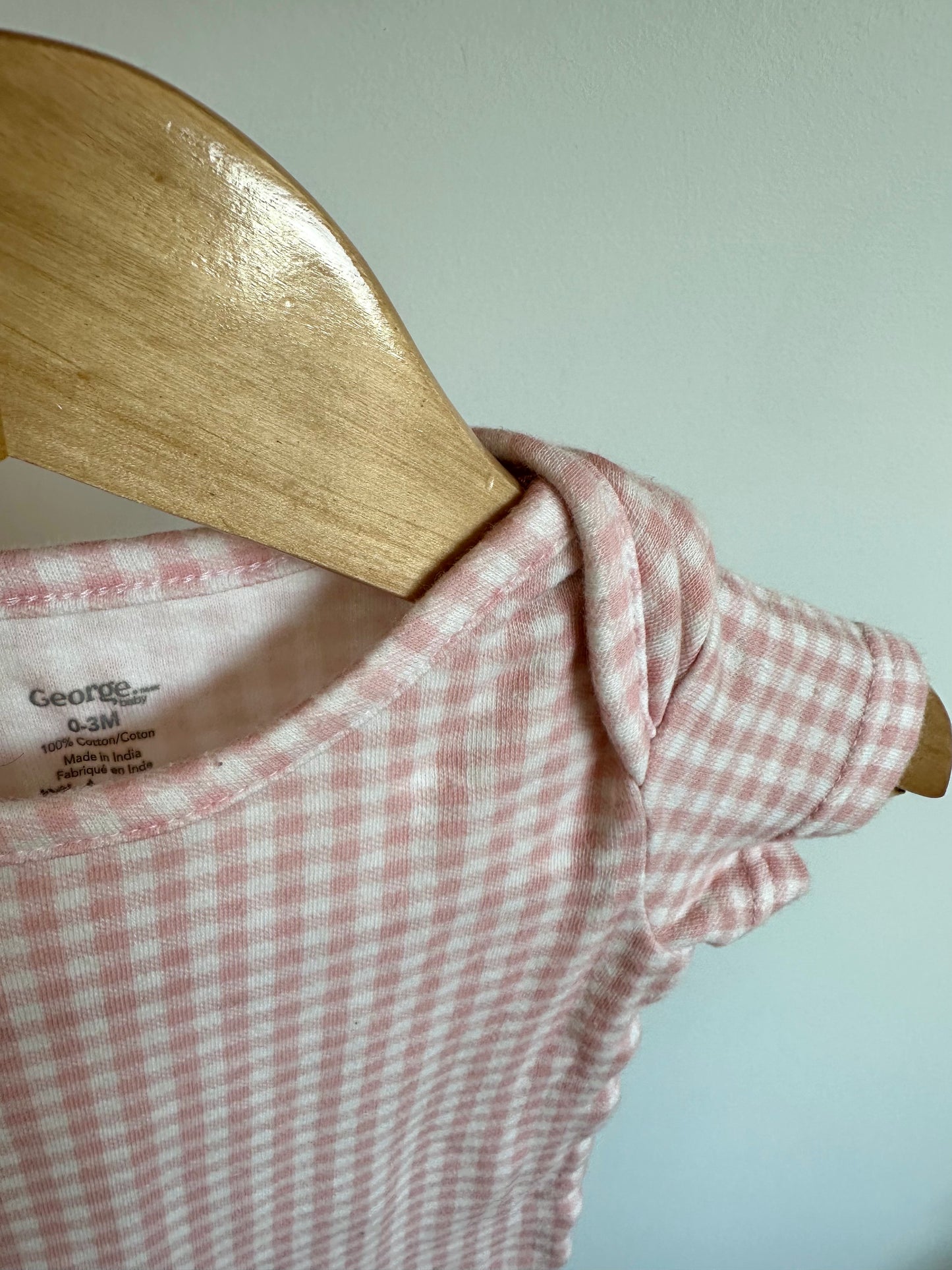 Pink Checkered Bodysuit / 0-3m
