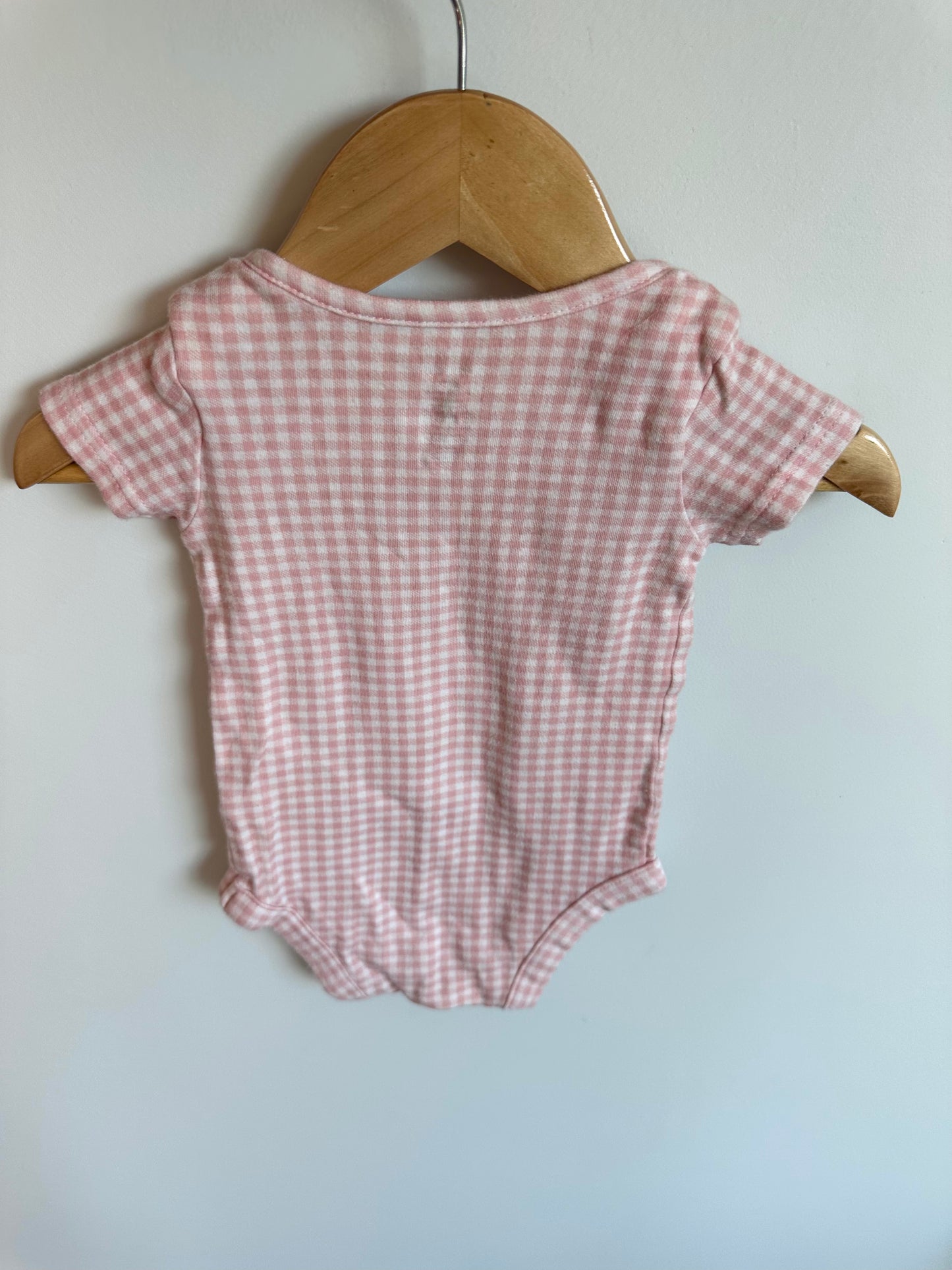 Pink Checkered Bodysuit / 0-3m