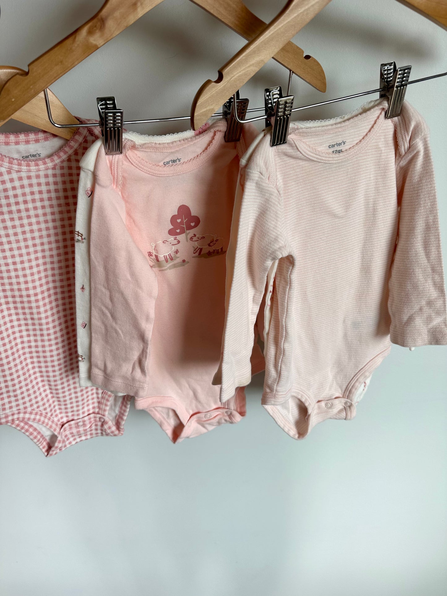 Set of 5 Bodysuits - Pink Sheep / 12m