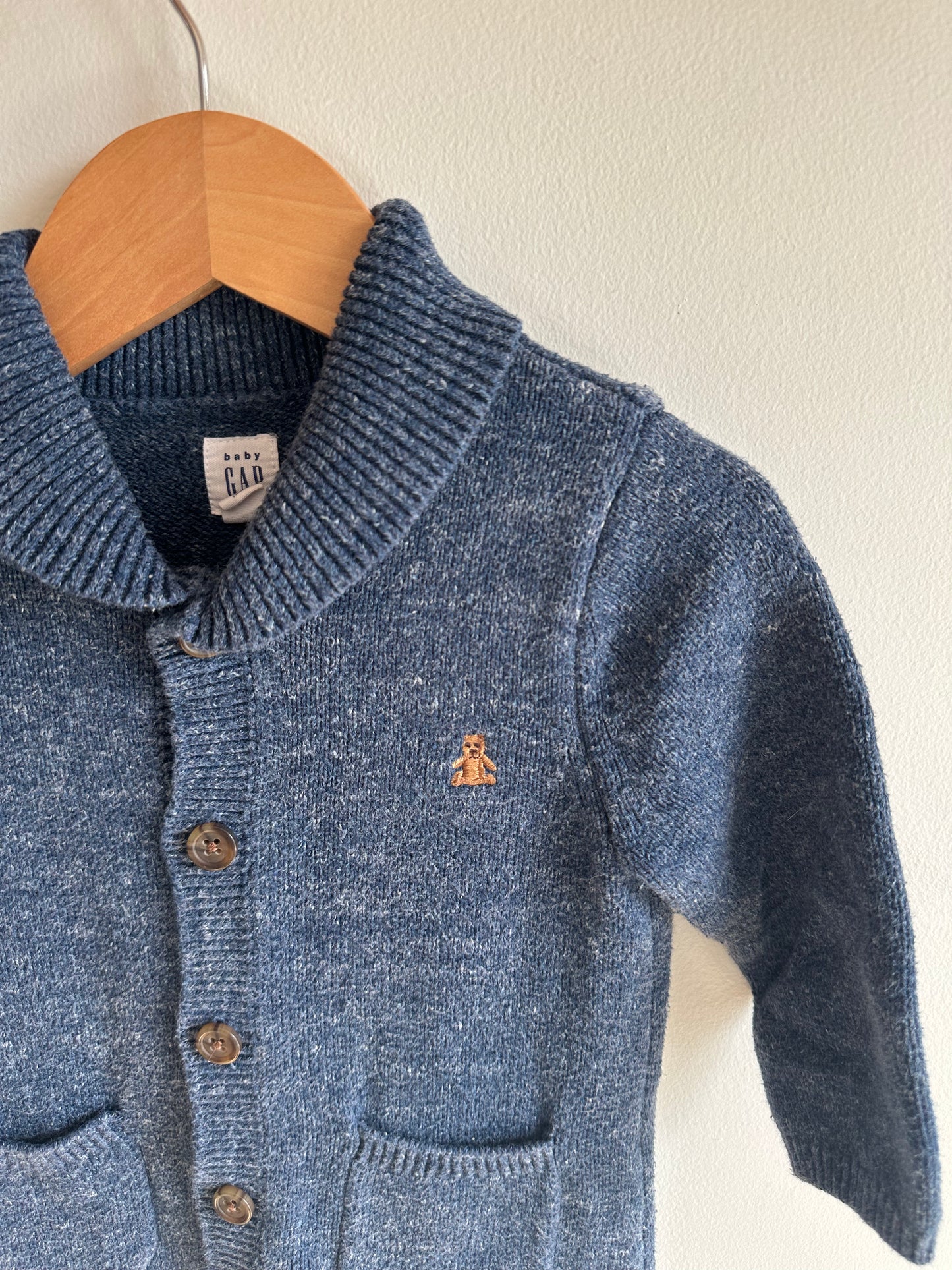 Gap Bear Button Longsleeve Jumpsuit / 18-24m