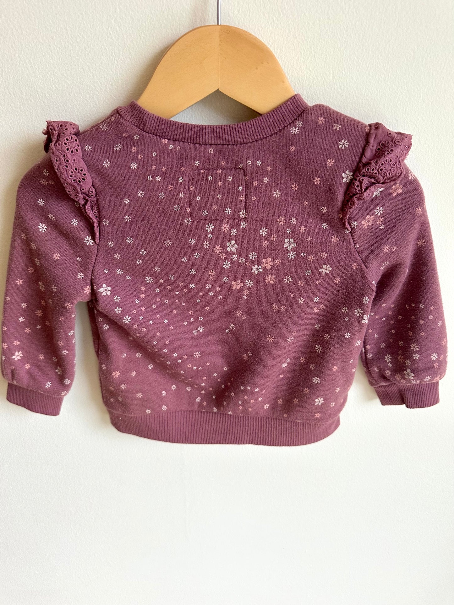 Plum Shoulder Ruffle Sweater / 12m